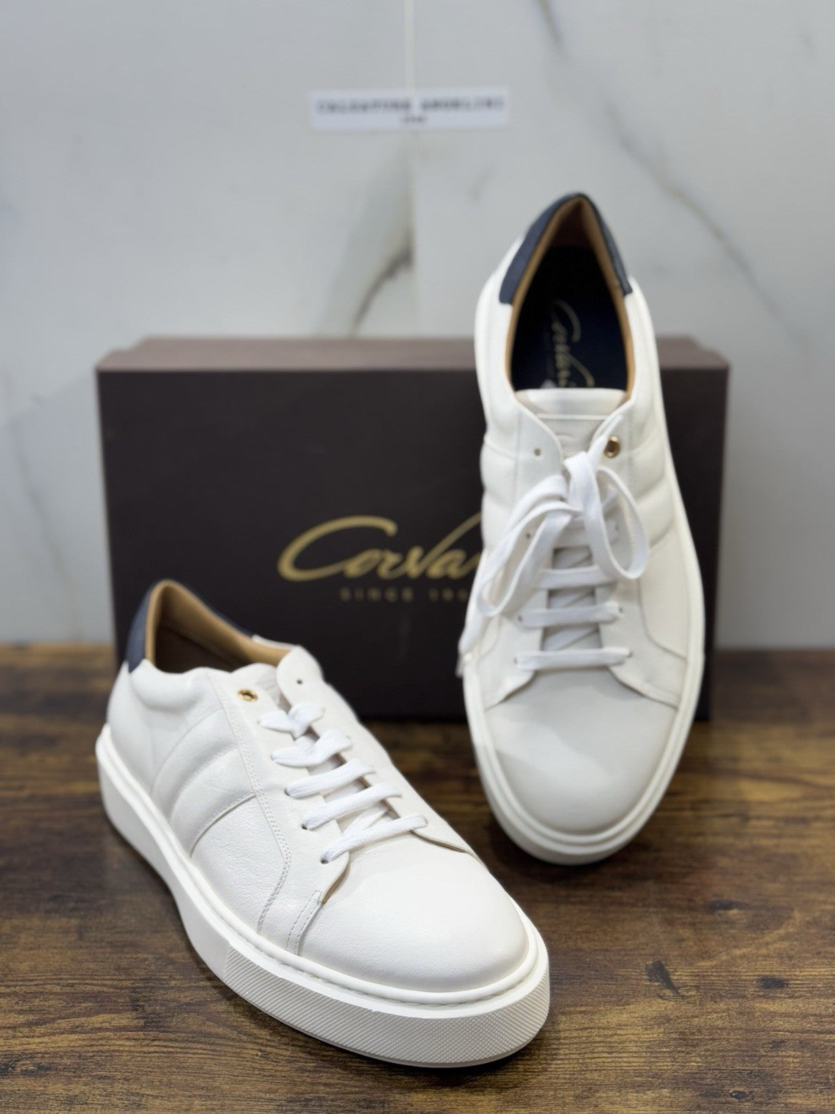 Corvari Scarpa Uomo Sneaker Extra Light Pelle Bianca Casual Uomo Corvari 42