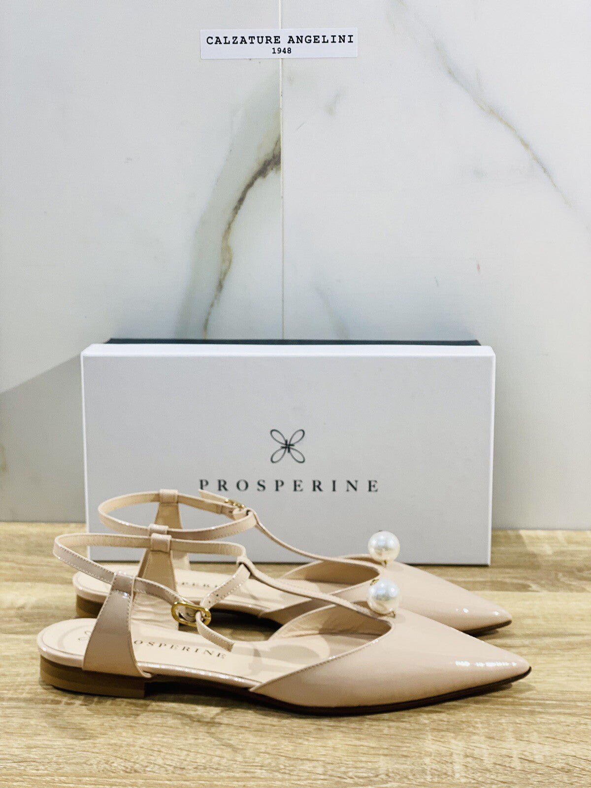 Prosperine Ballerina donna in Vernice Beige Luxury made in italy 36