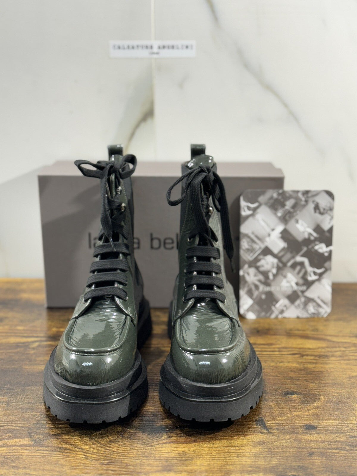 Laura Bellariva Stivaletto Donna Verdone Combat Boot Woman 37