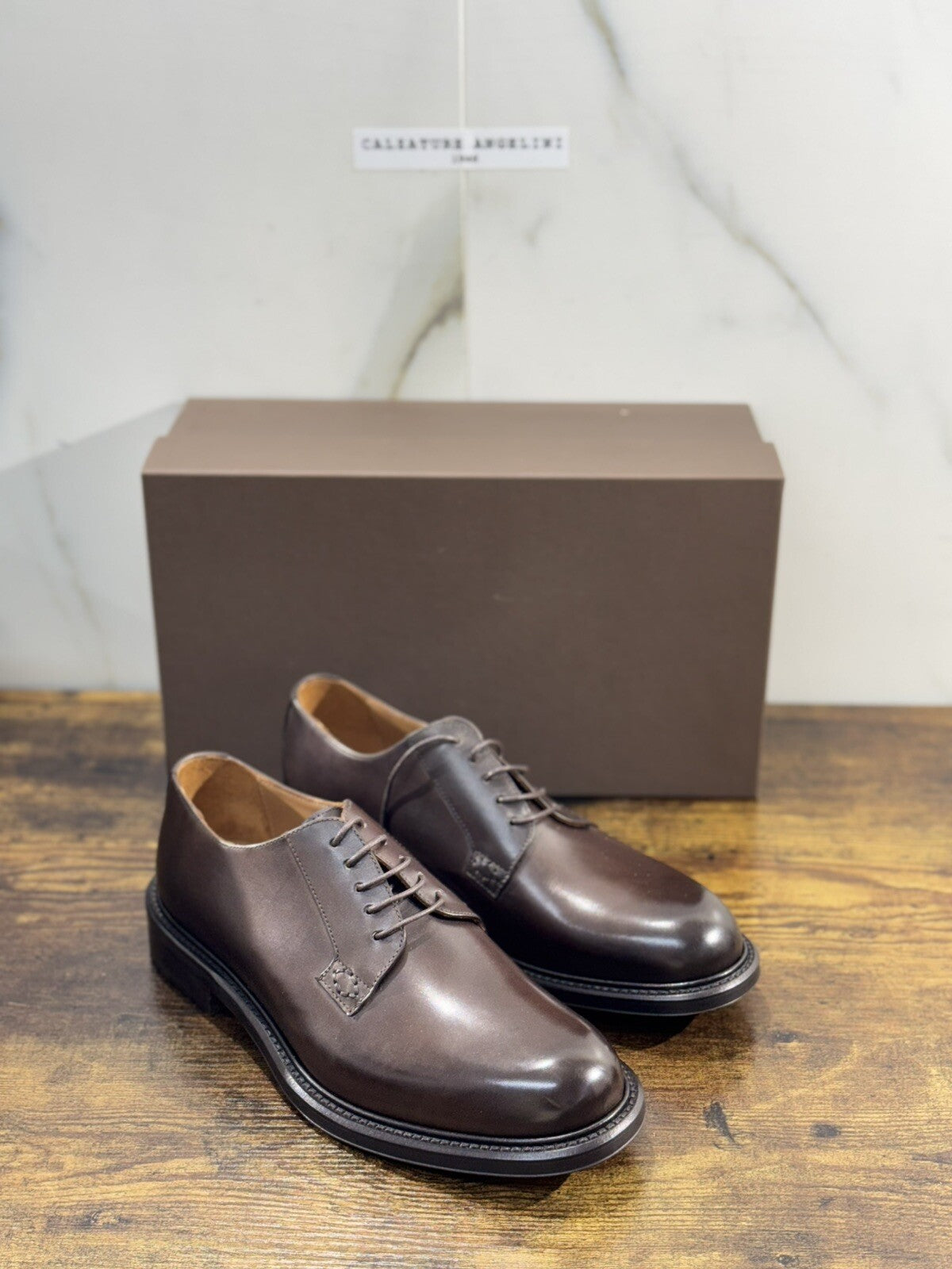 Brugnoli Derby Uomo Shannon Pelle T Moro Lavorazione Blake Made In Italy 40