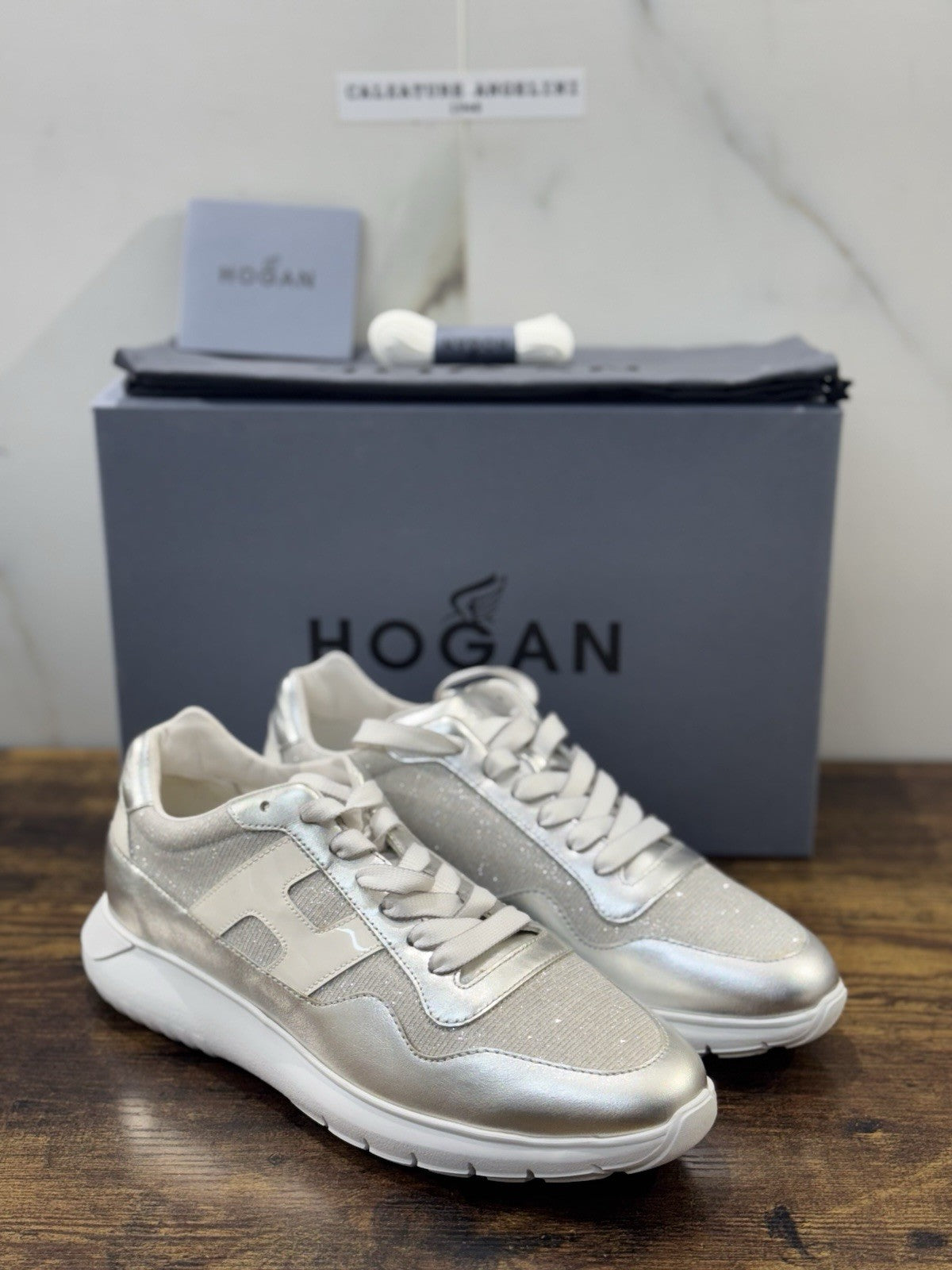 Hogan Interactive 3 Sneaker Pelle Argento Casual Hogan Donna 39