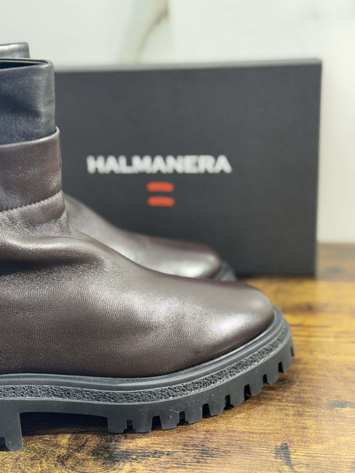 HALMANERA Biker Donna Rama Pelle Marrone Extra Light Casual Handmade Boot 41