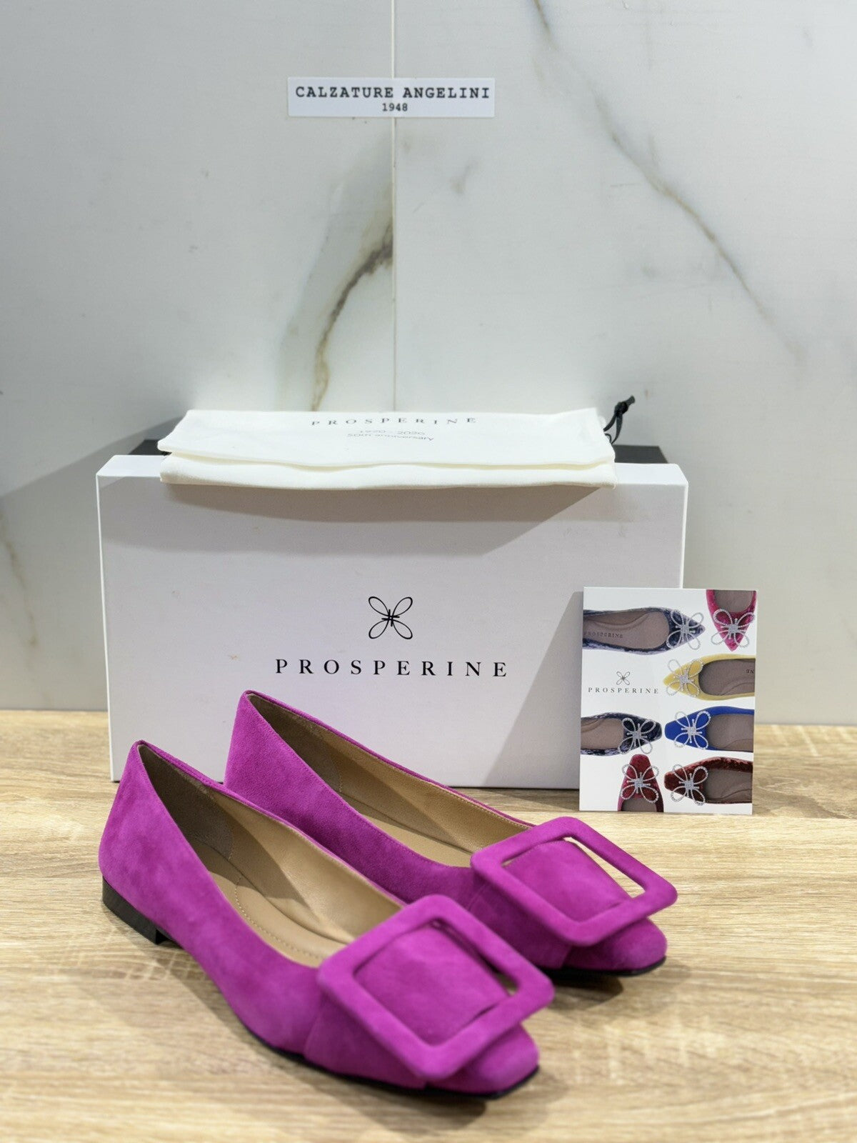 Prosperine Ballerina donna in Suede Magenta luxury made in italy 36