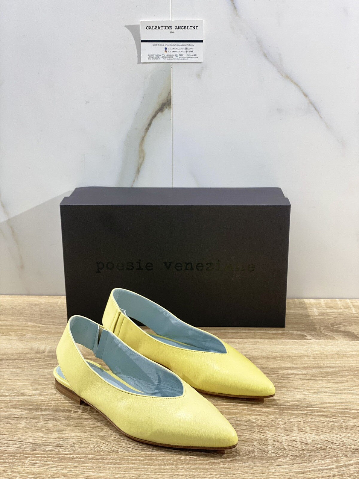 Poesie Veneziane Sandalo donna Pelle Zolfo Slingback made in italy 36