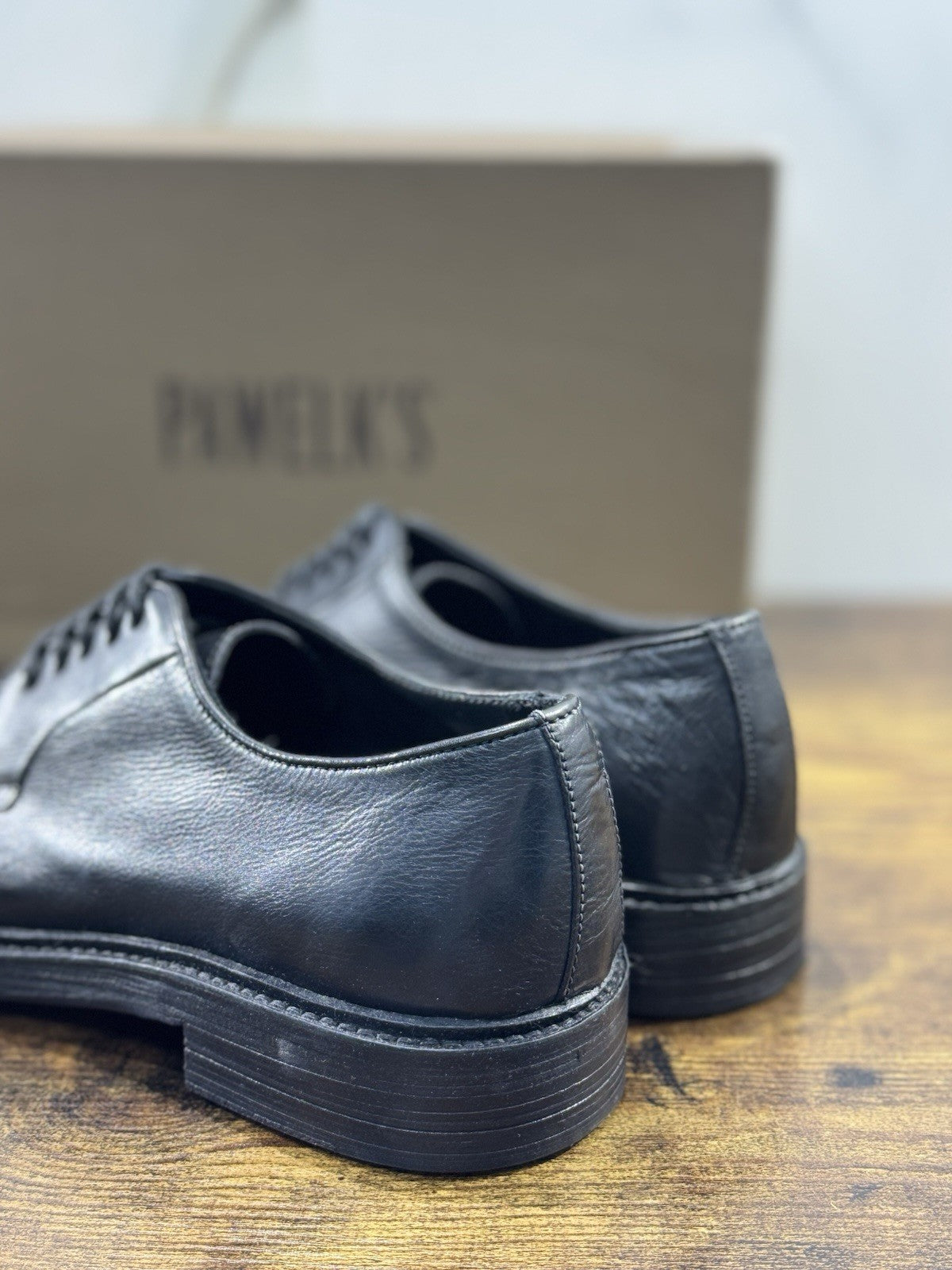 Pawelk’s Derby Uomo Pelle Nero Hand Made Made In Italy Derby 40