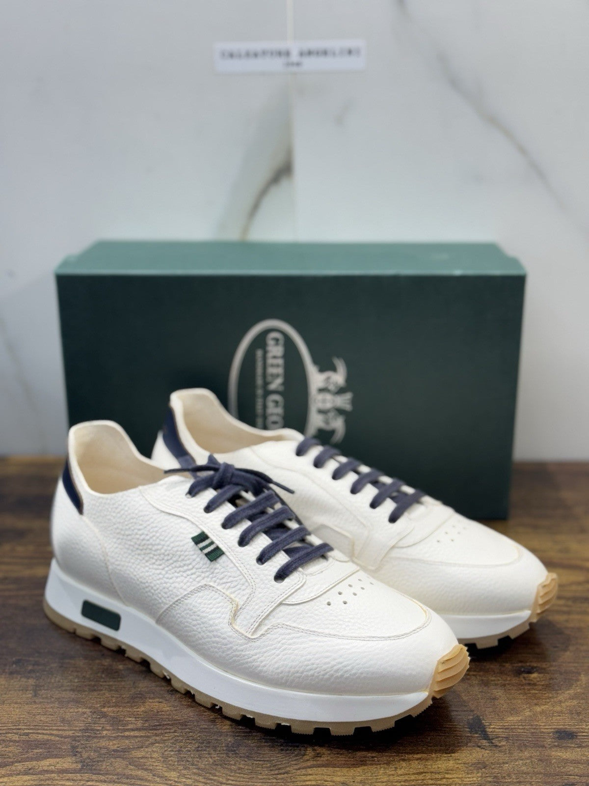 Green George Sneaker Pelle Bianca Uomo Ultra Flexible 42.5