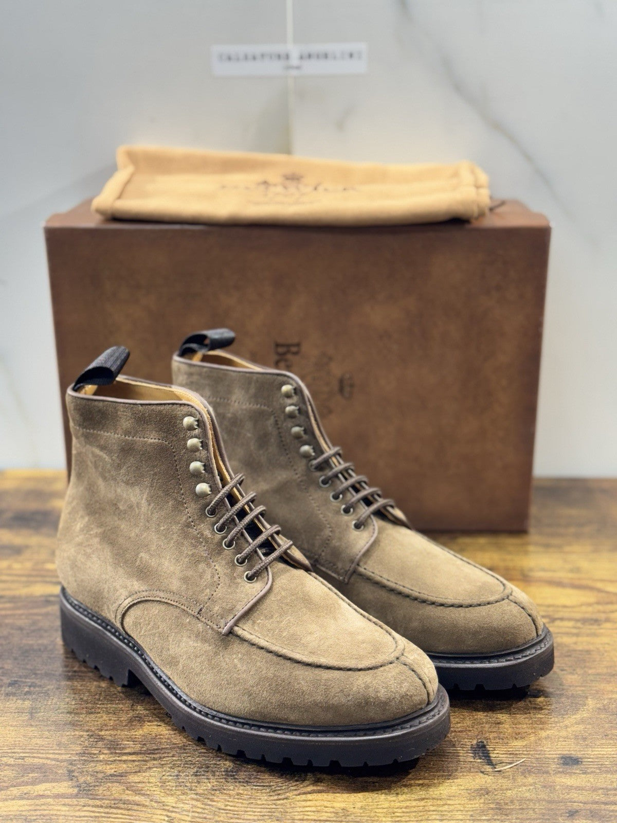 Berwick 1707 Stivaletto Uomo Suede Noce Fondo Vibram Casual Boot 40