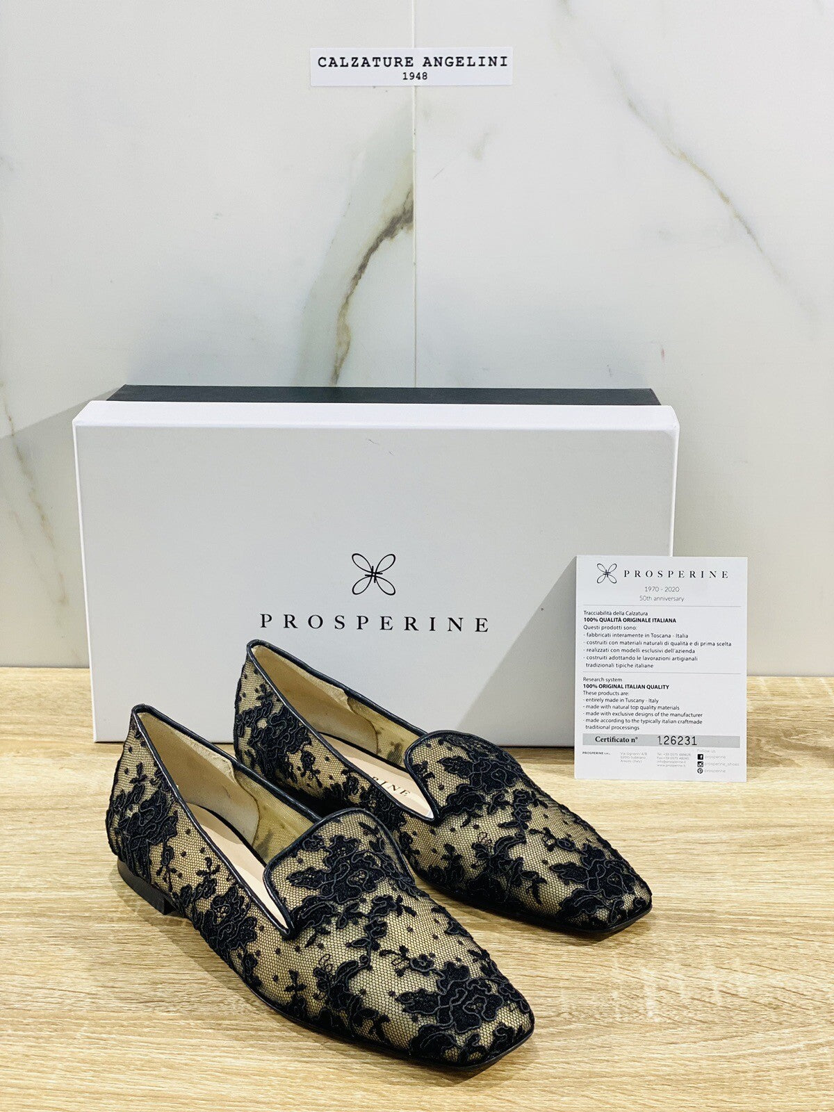 Prosperine Donna Ballerina Lavorazione Sacchetto Pizzo Rete Nero 39