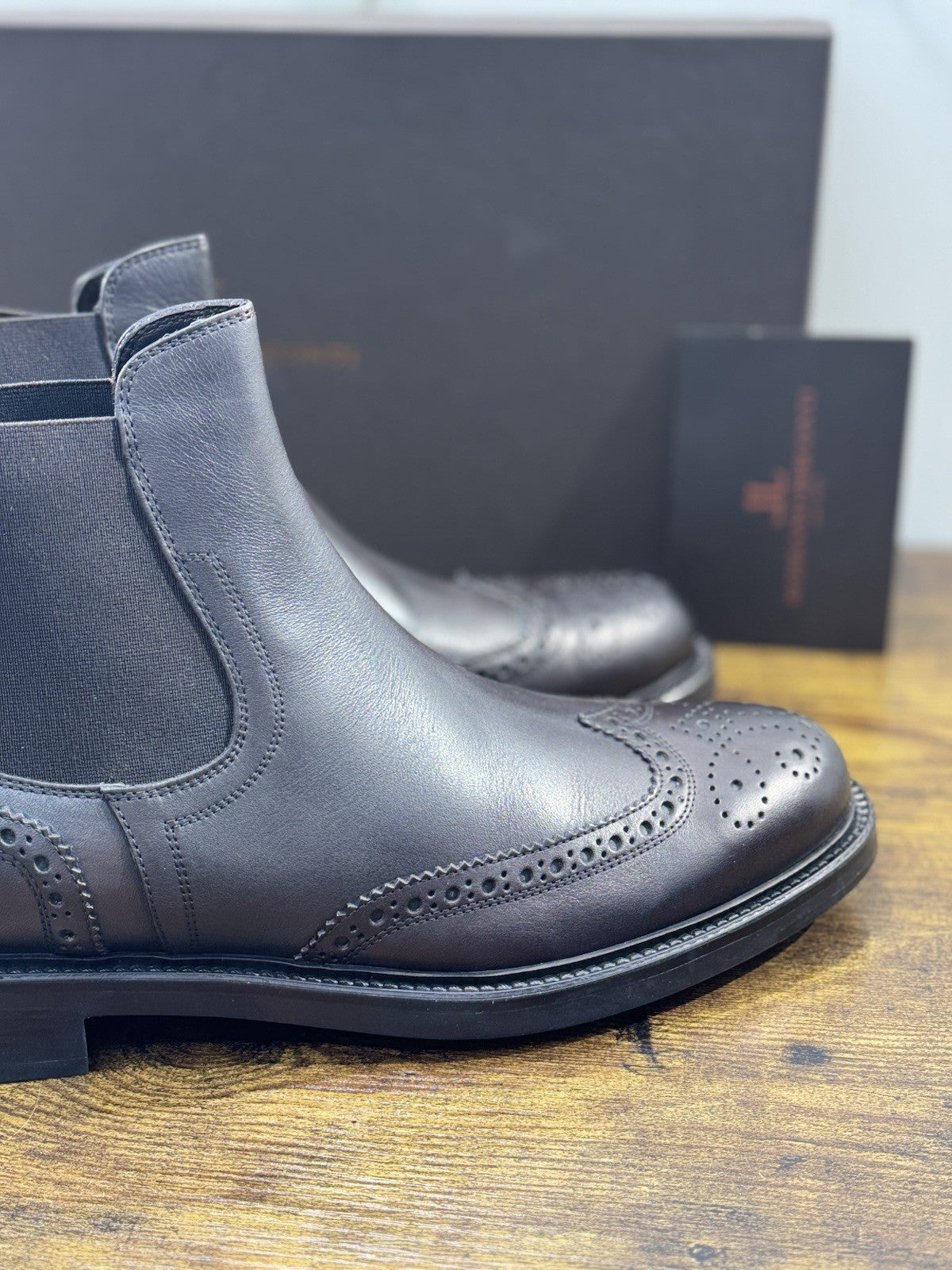 Rossano Bisconti Chelsea Boot Uomo Pelle T Moro Fully Made In Italy 40