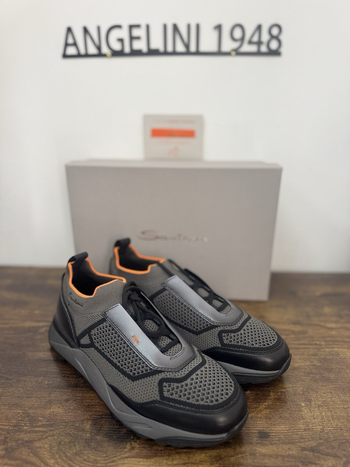 Santoni Innova Sneaker Pelle E Tessuto Casual Luxury Santoni Scarpa Uomo 42