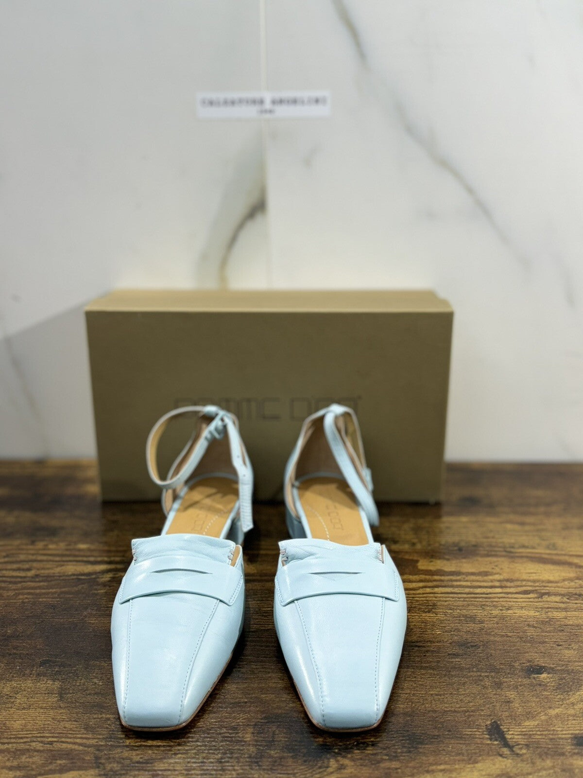 Pomme D’or Sling Back Donna Pelle Cielo Luxury Handmade Woman Pomme D’or 39