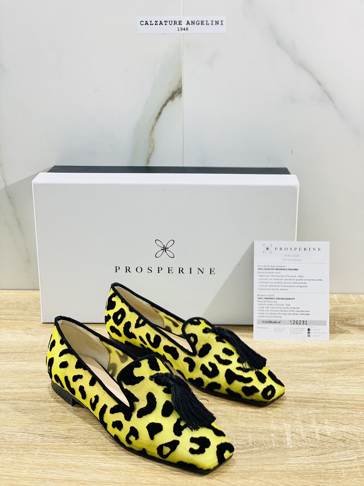 Prosperine Donna Ballerina Lavorazione Sacchetto Rete Jaguar Giallo 39