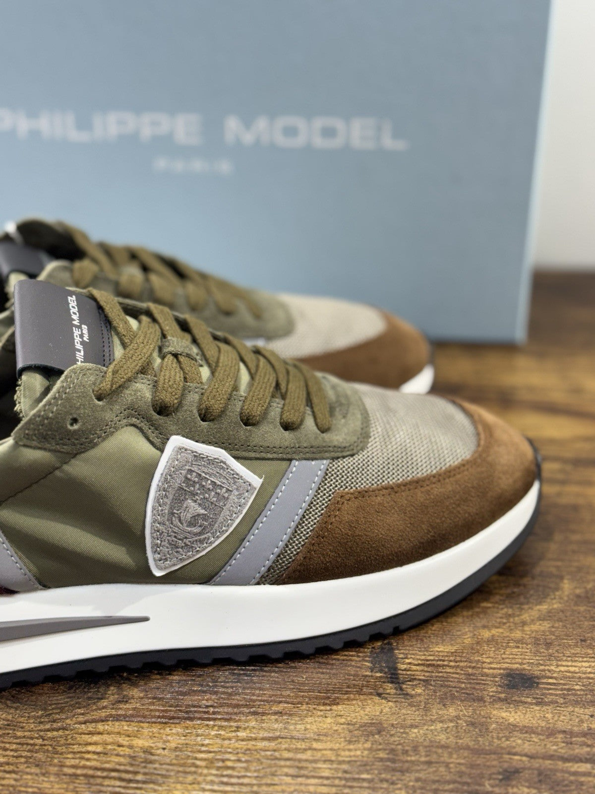 Philippe Model Tropez Sneaker Pelle Verdone Marrone Casual Uomo 41