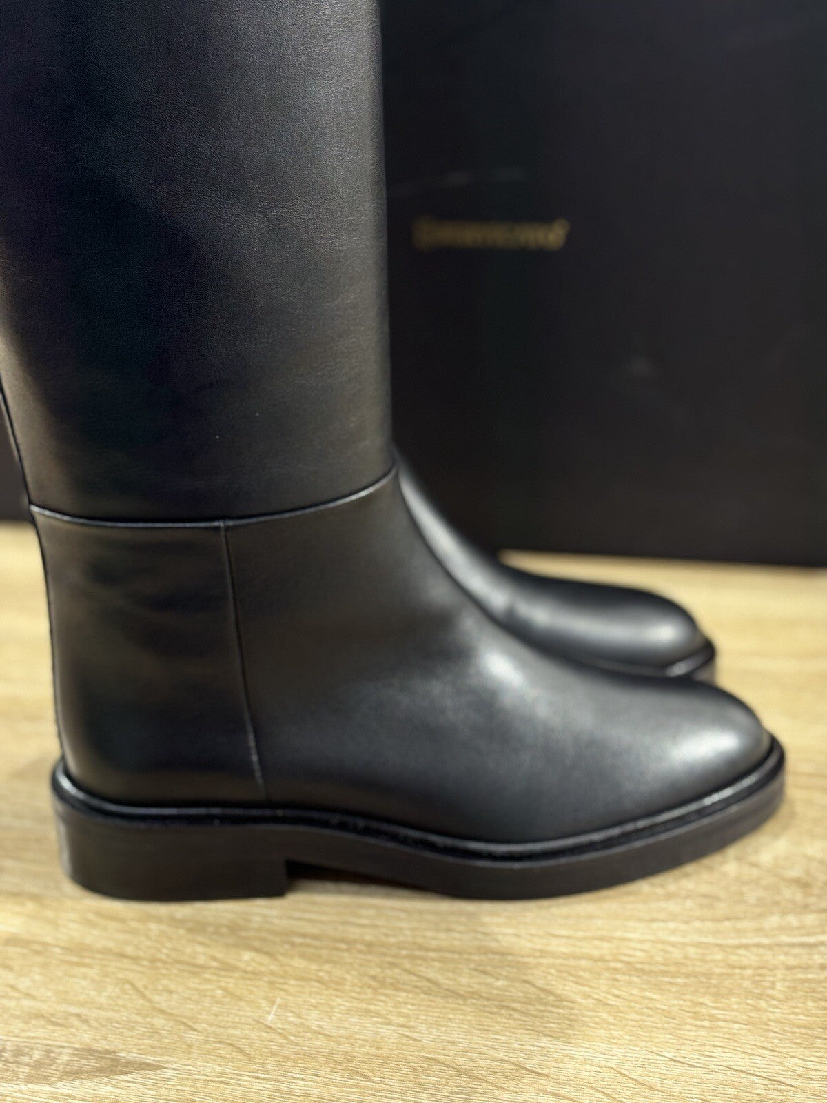 Angelo Bervicato Stivale Donna Tubo Pelle Nero Handmade 36