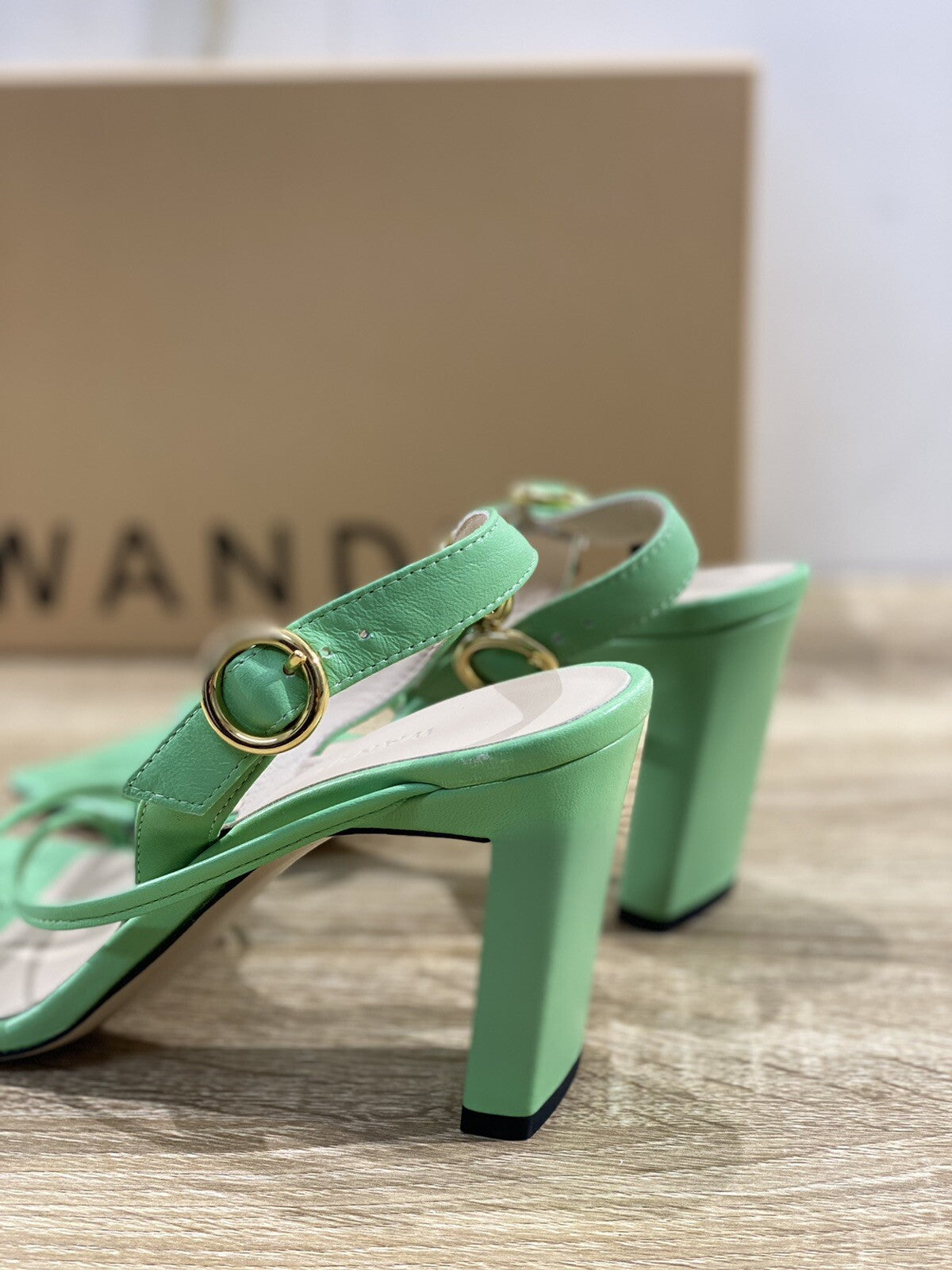 Wandler Sandalo Donna Elza In Pelle Pistacchio Luxury Woman Sandal 37.5