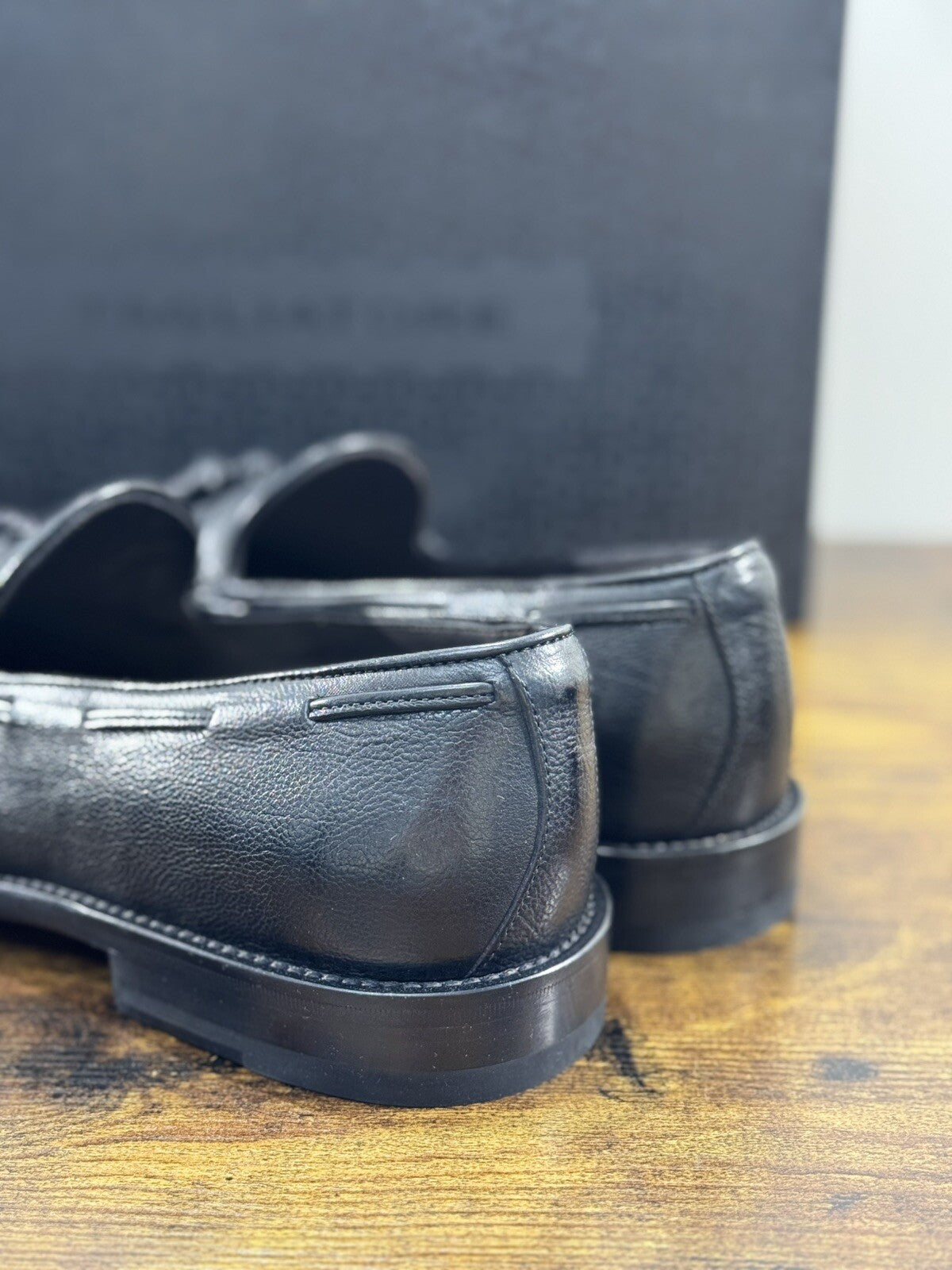 Tagliatore Mocassino Uomo Nappine Pelle Nero Luxury Handmade 42