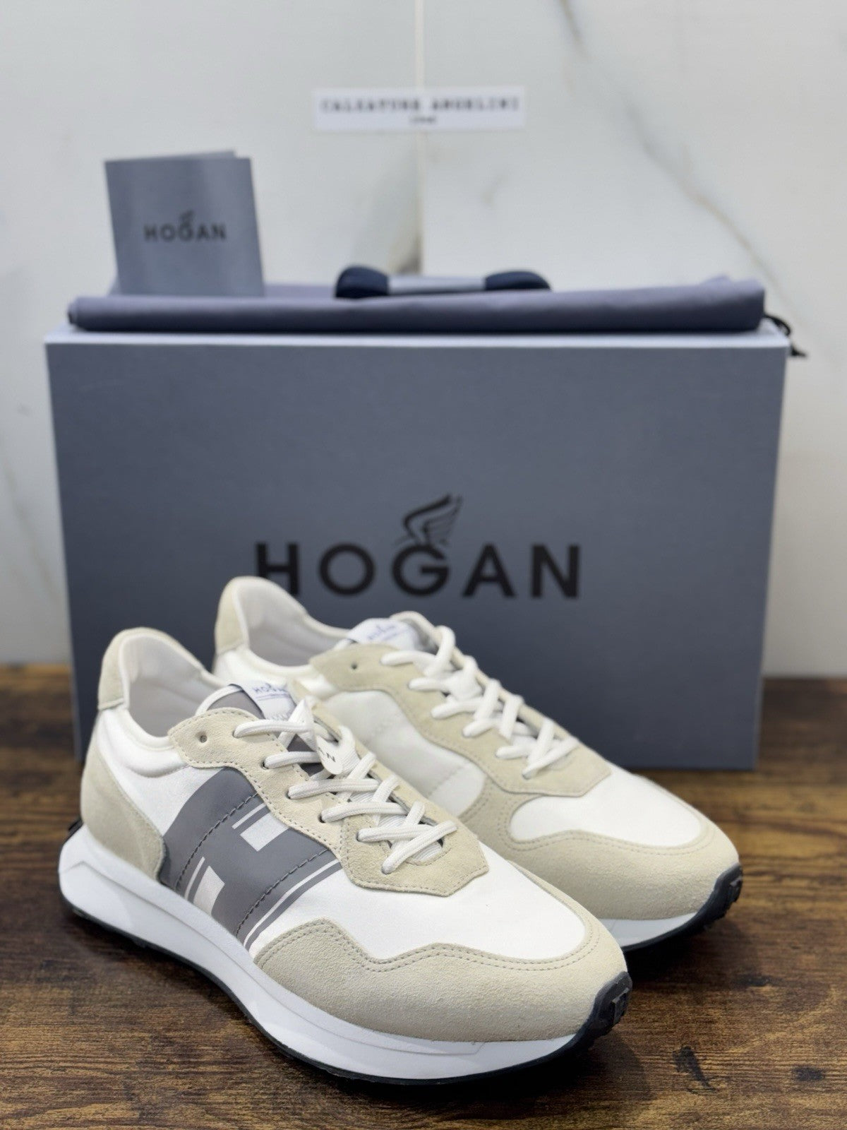 Hogan H601 Sneaker Pelle Suede Bianco Memory Foam Casual Hogan Uomo 43