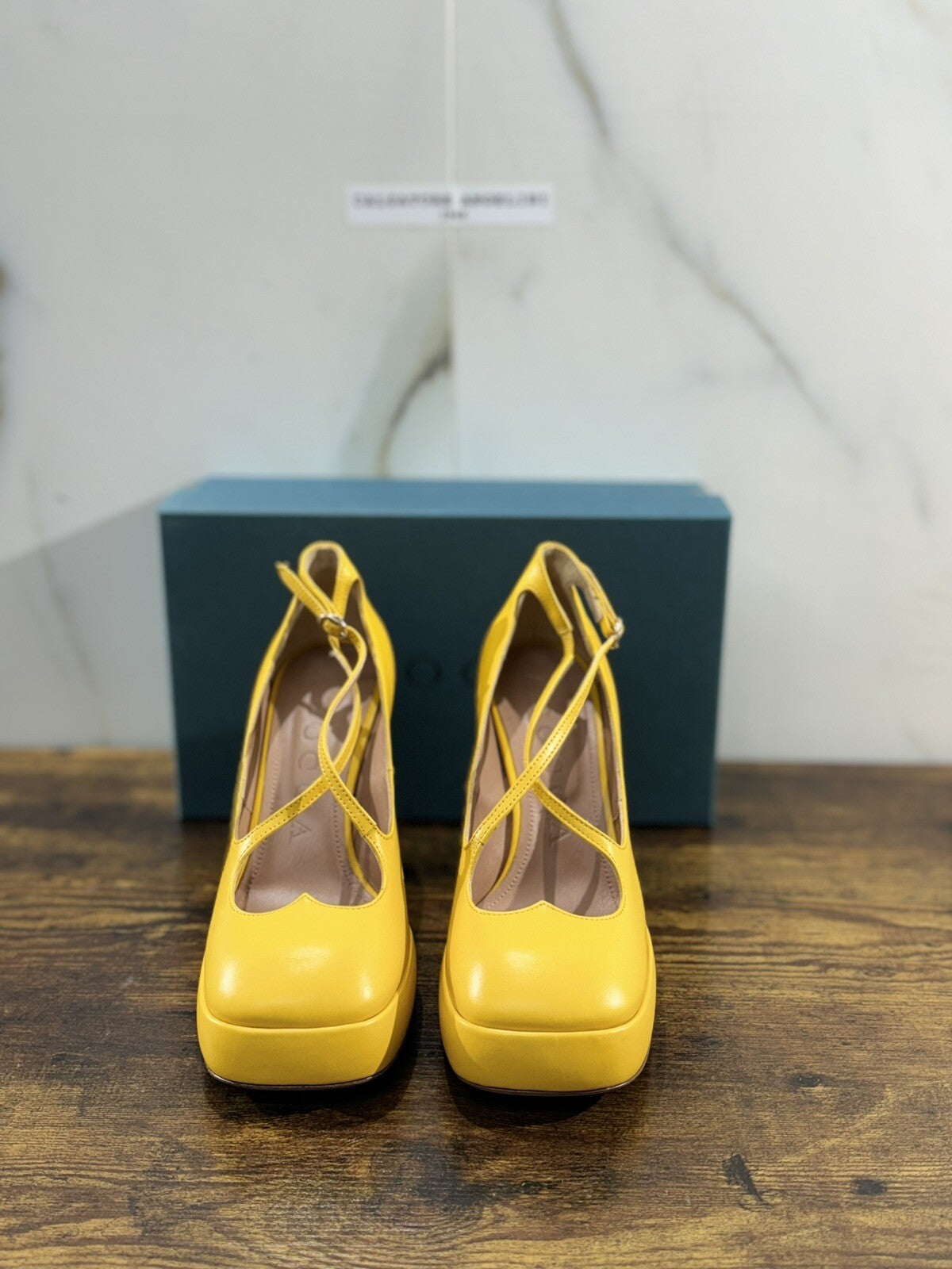 A.Bocca Decollete’ Donna Pelle Canarino Luxury Woman Shoes 38.5