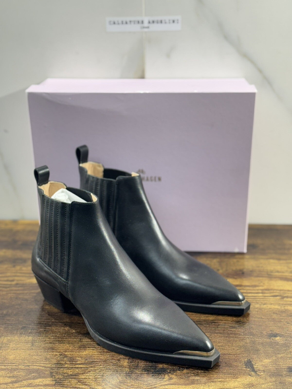 Copenhagen Texano Donna Pelle Nera Casual Boot 39