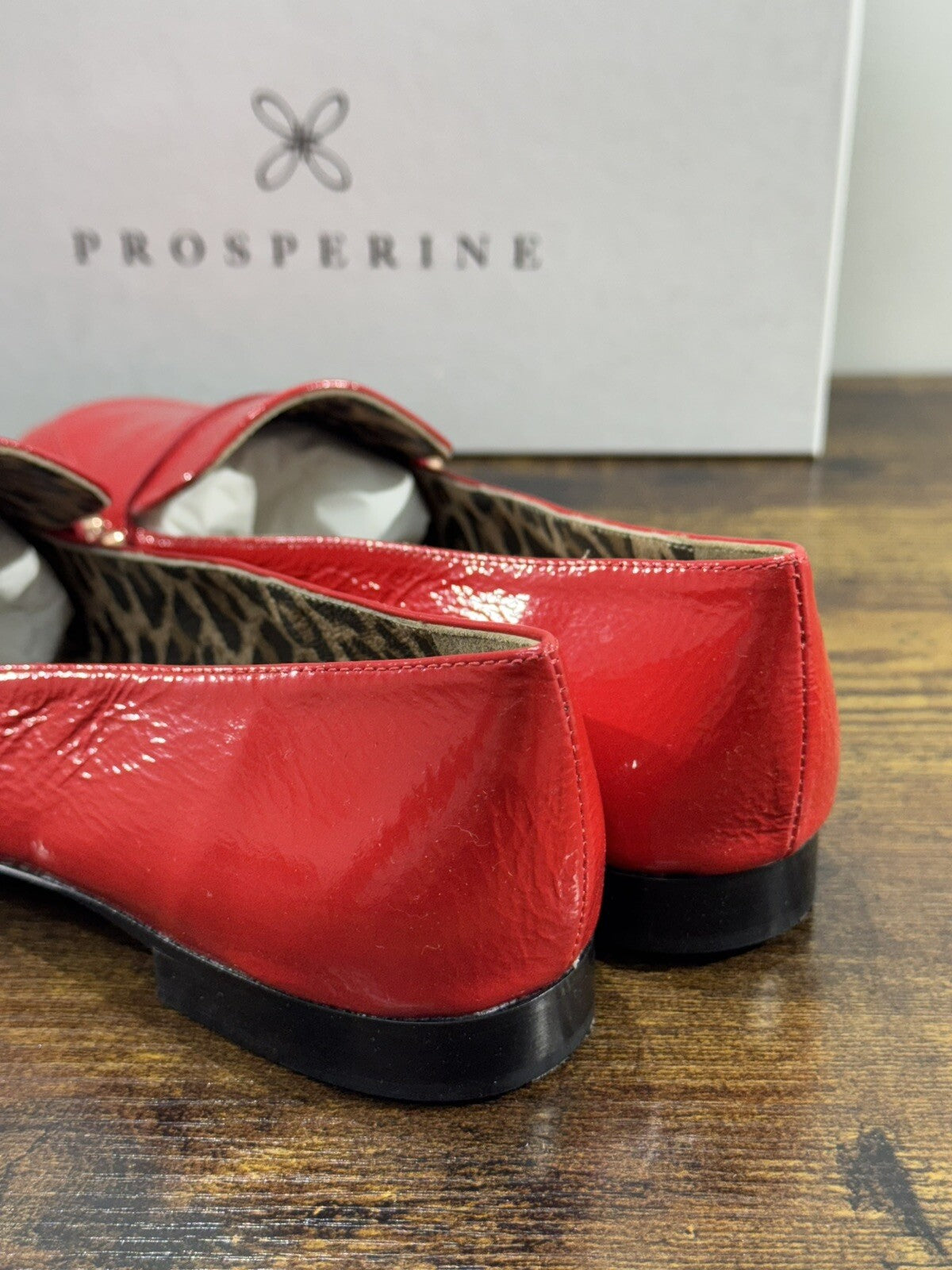 Prosperine mocassino donna in Vernice Rosso luxury made in italy 39