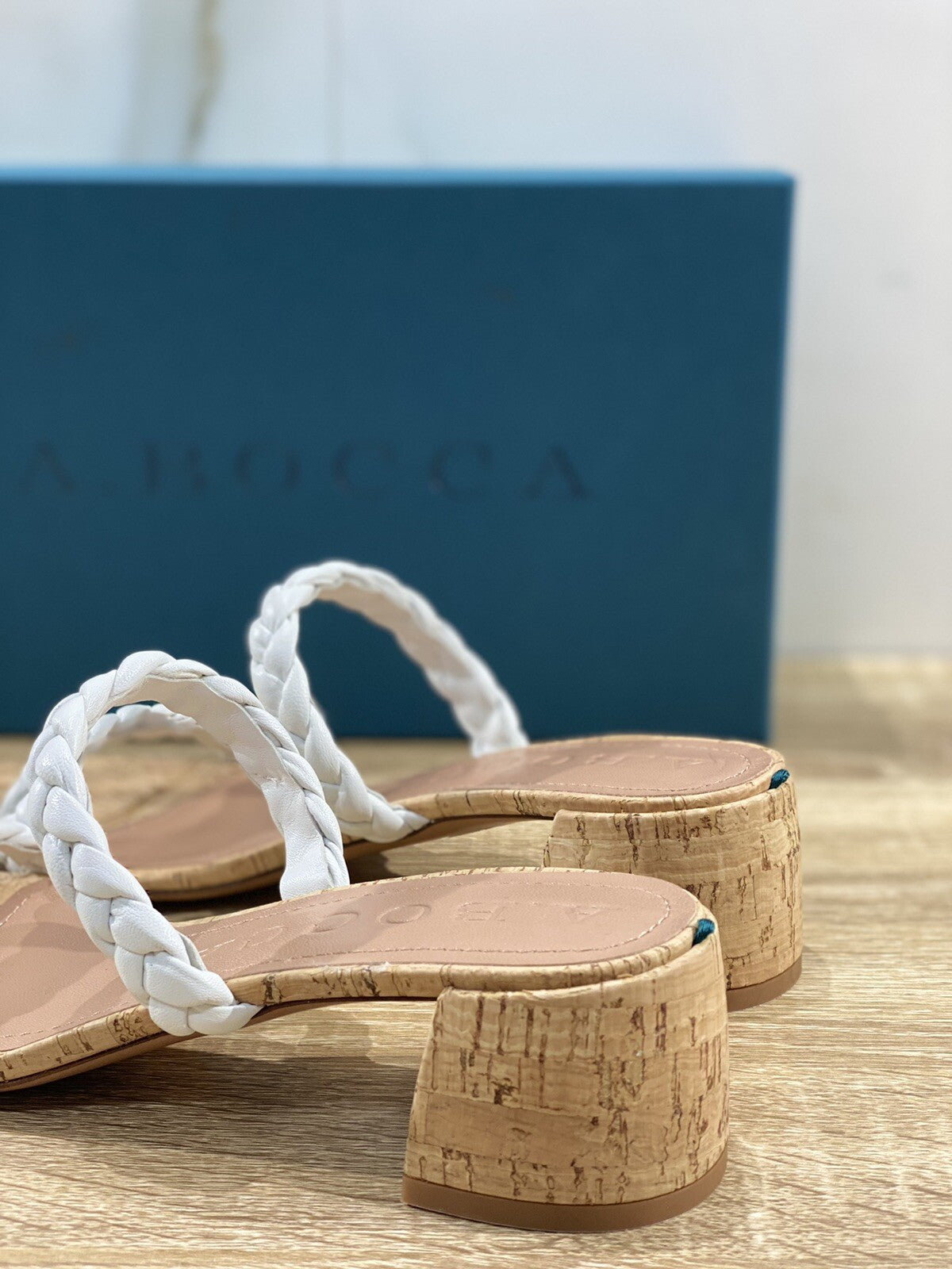 A.bocca Sandalo Donna AB2279 In Pelle Bianca Luxury Sandal Woman 37