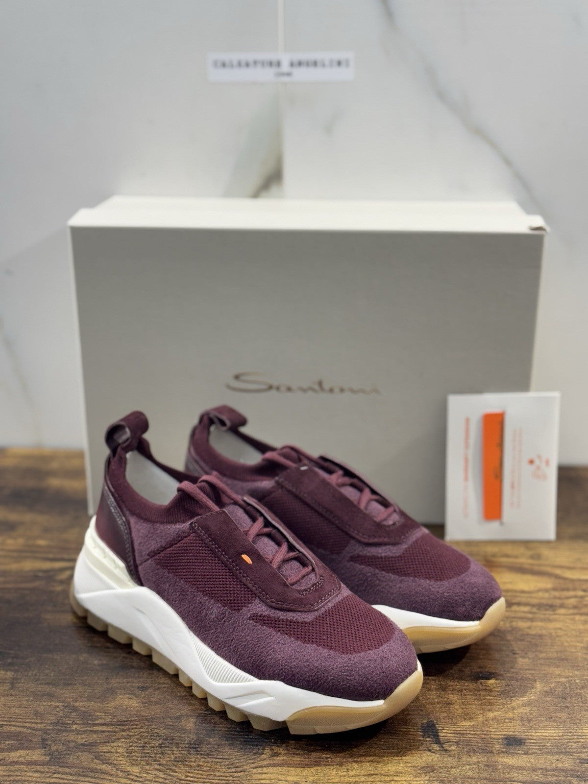 Santoni Innova Sneaker Pelle Burgundy Luxury Scarpe Santoni Donna 36.5