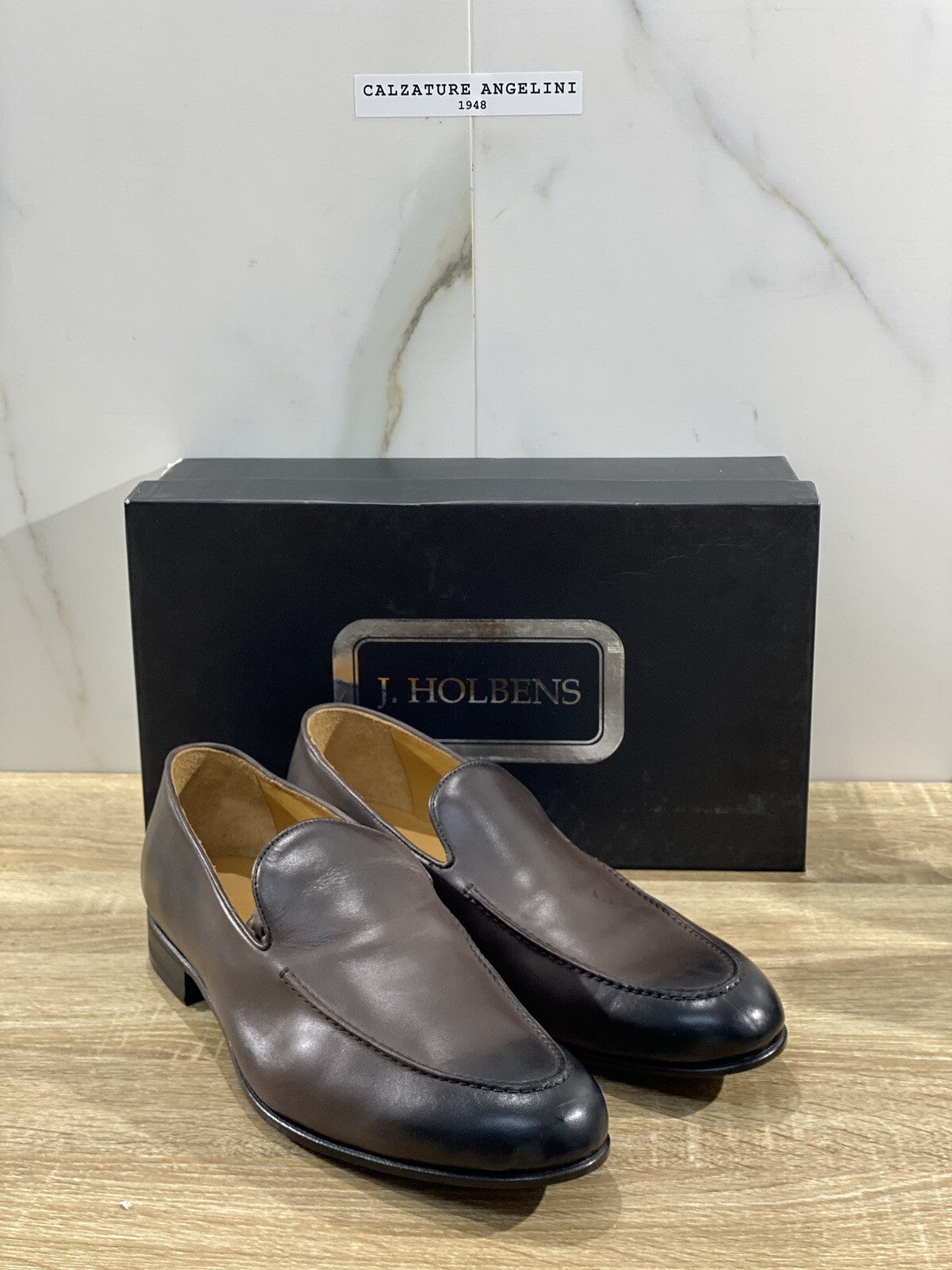 J.Holbens Mocassino Uomo Pelle Ebano Casual Men Shoes Made In Italy 43