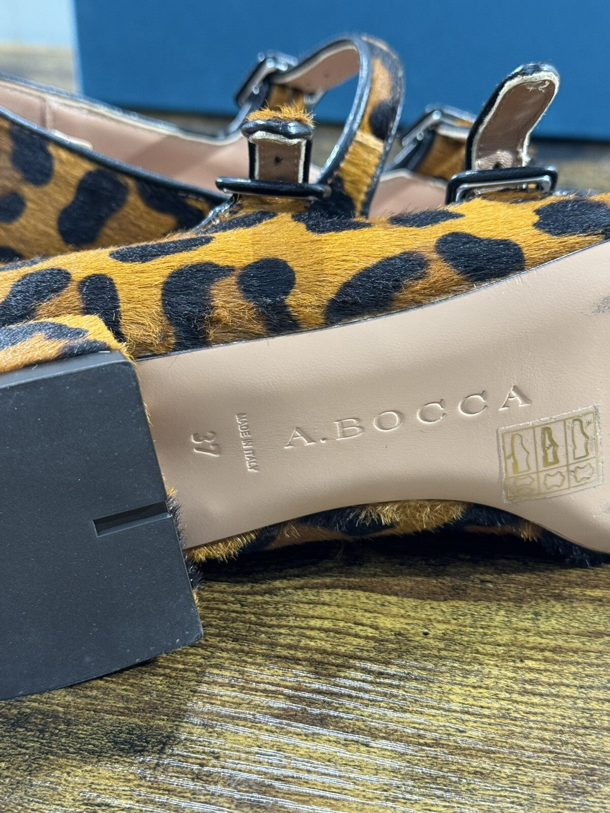 A.Bocca Two For Love Scarpa Donna Pelle Leopard Tacco Luxury Handmade 37