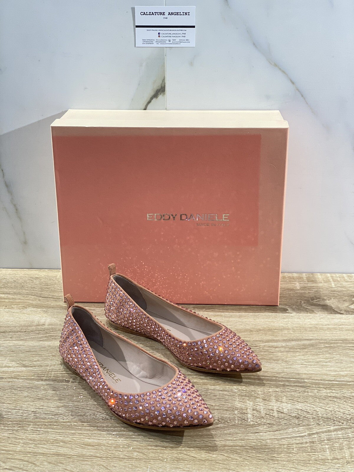 Eddy Daniele Ballerina donna Rosa real Swarovski luxury woman boot 38