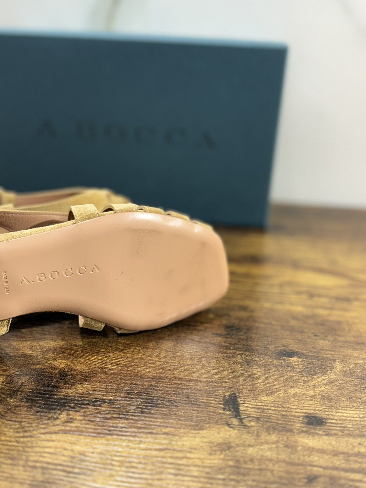A.Bocca Sandalo Donna Pelle Suede Beige Luxury Woman Sandal A.Bocca 36