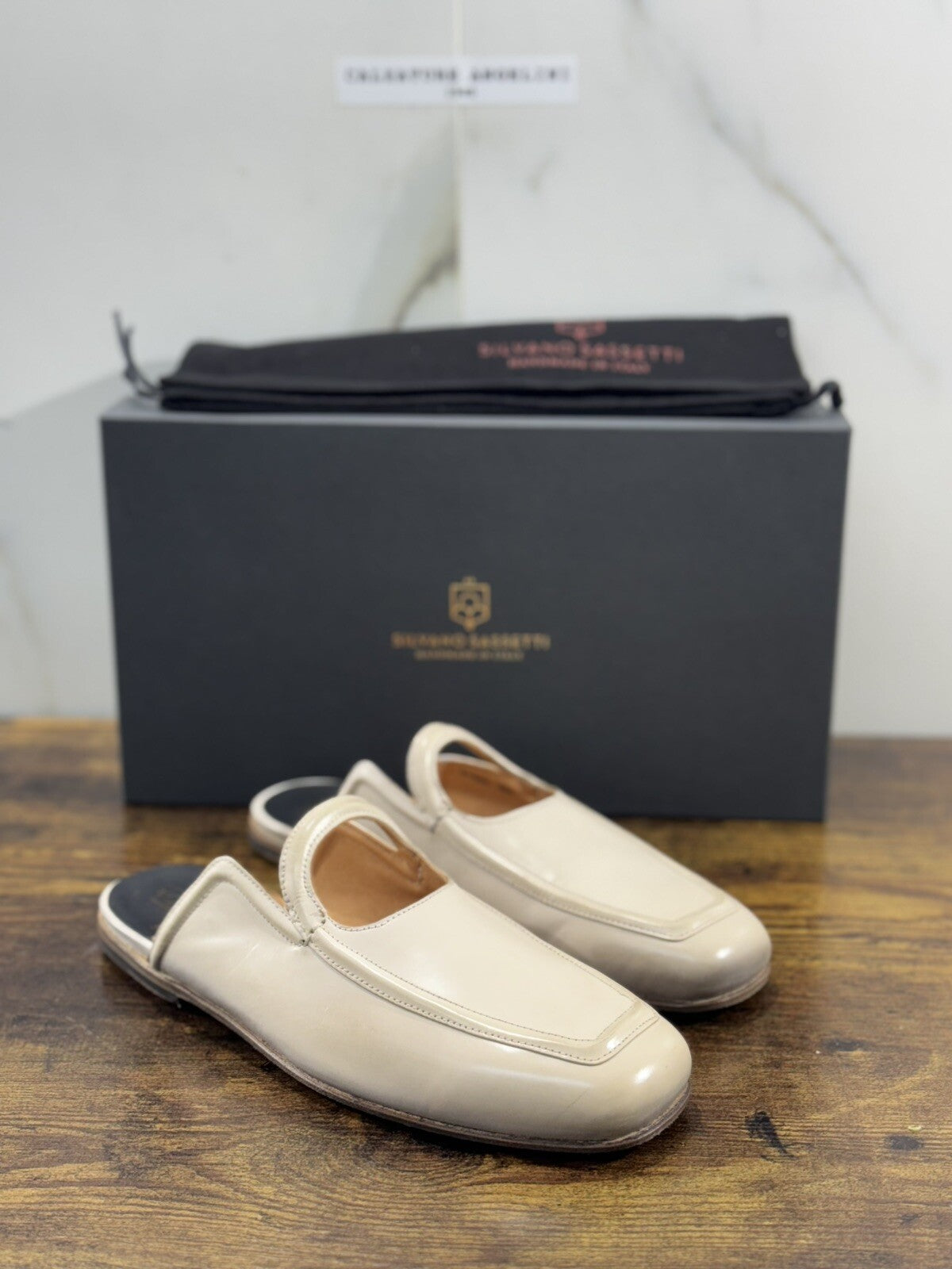 Silvano Sassetti Sabot Donna Pelle Ecru Luxury Made In Italy Fatta A Mano 38