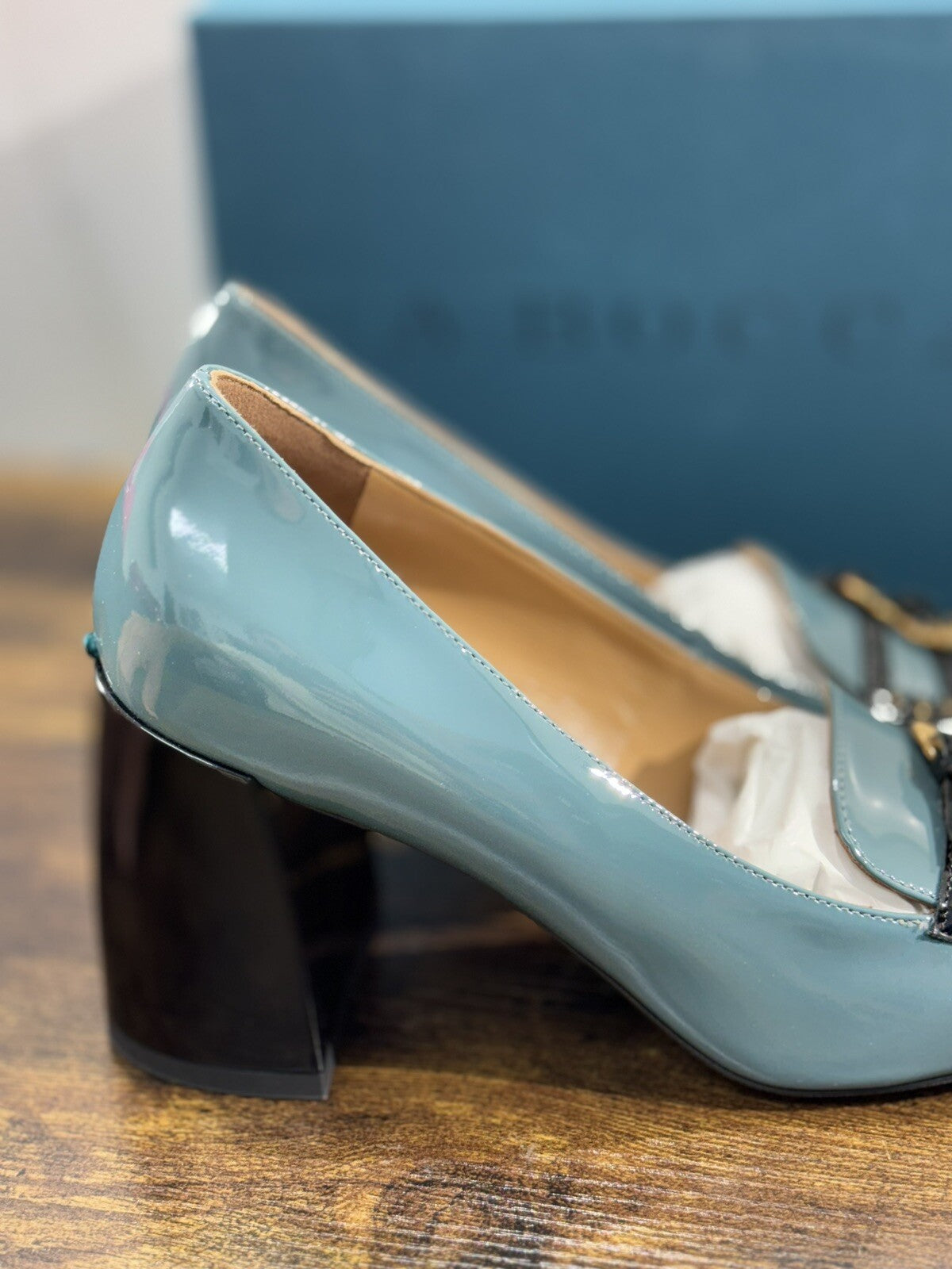 A.Bocca Two For Love Mocassino Donna Pelle Cielo Tacco Luxury Handmade 39