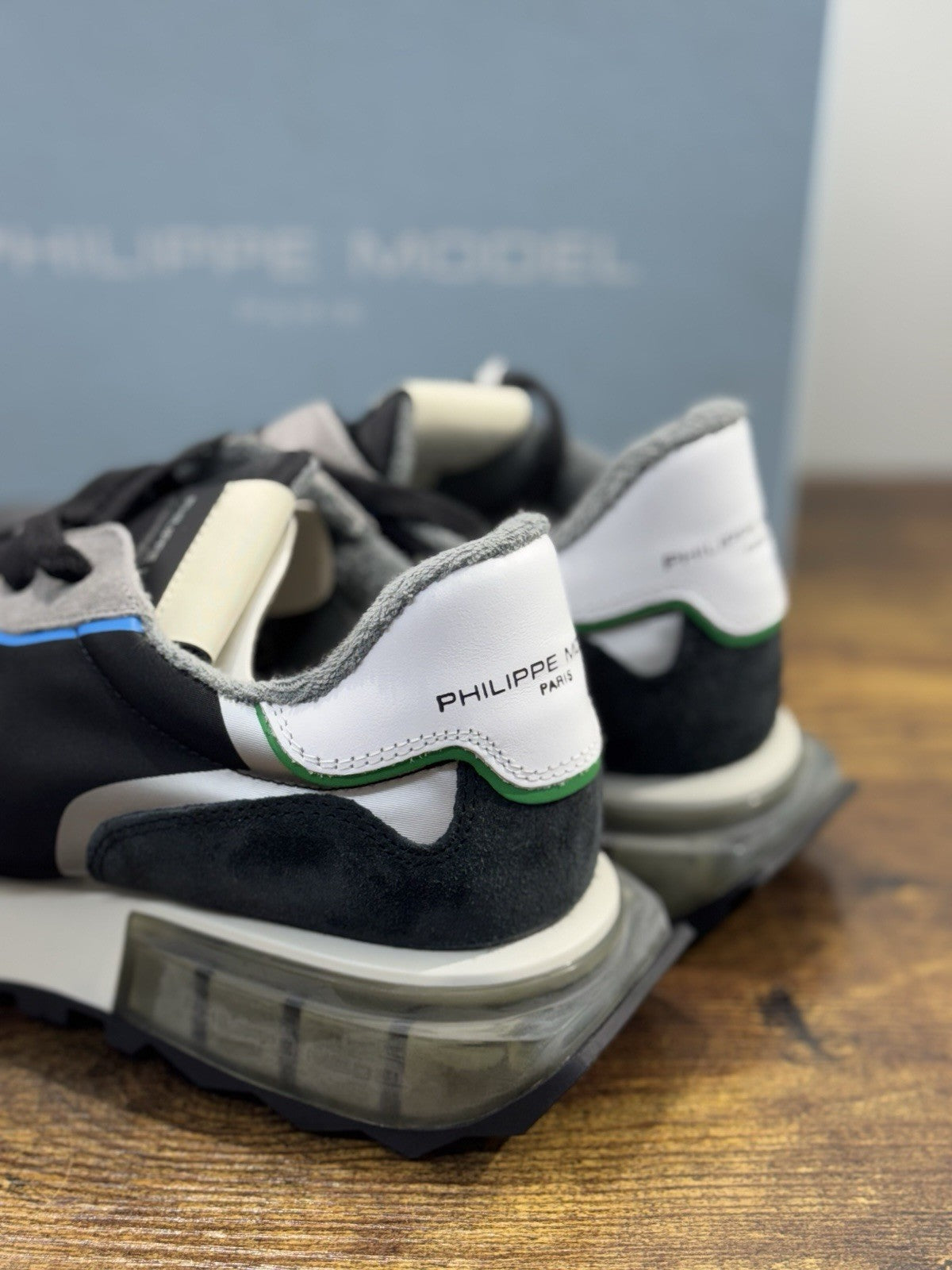 Philippe Model Sneaker Uomo La Rue Low Mondial Suede Nero Blu 41