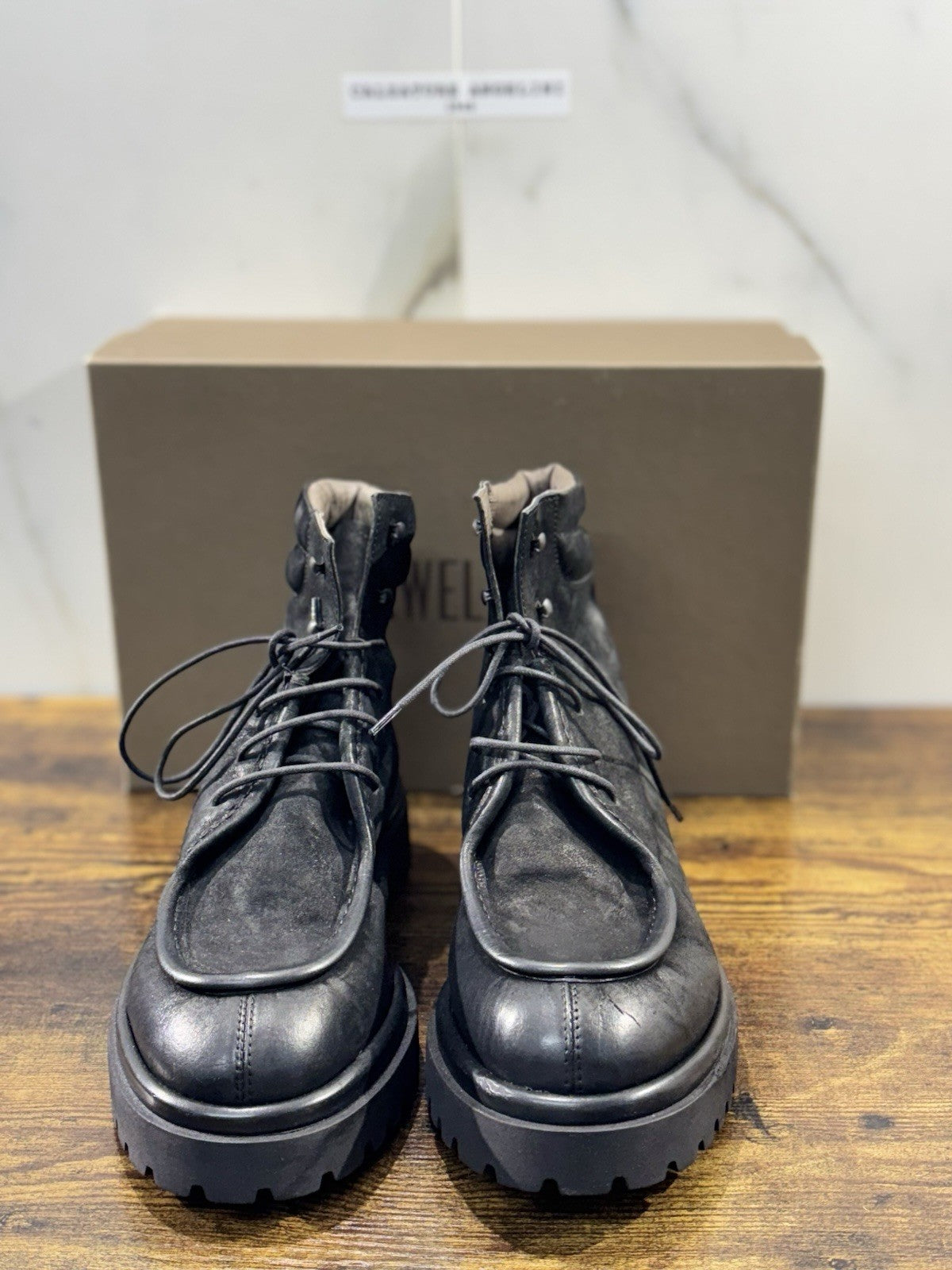 Pawelk’s Anfibio Uomo Pelle Nera Hand Made Made In Italy 45
