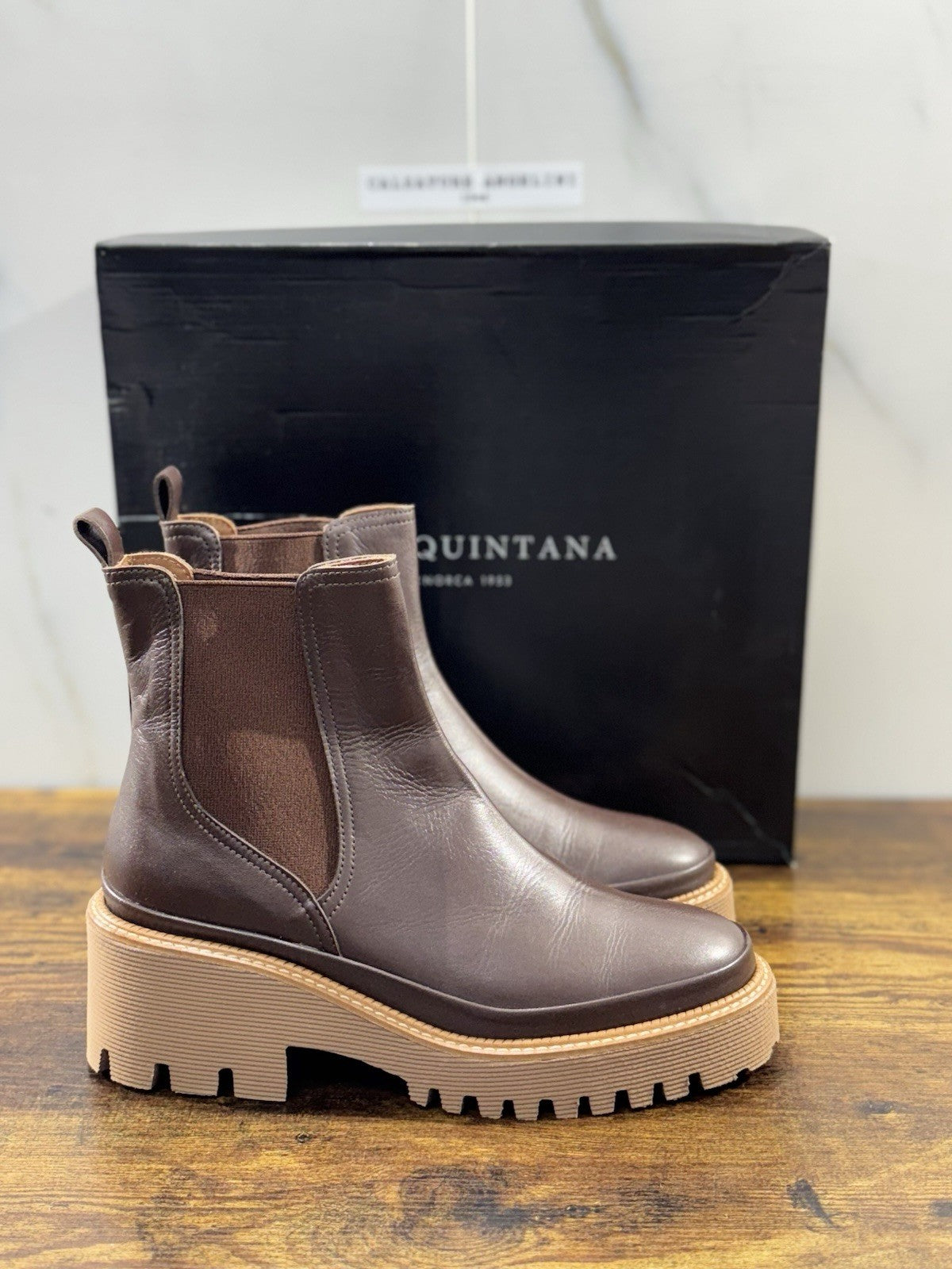 Pons Quintana Stivaletto Donna Carm B Pelle Marrone Zeppa Luxury Boot 37