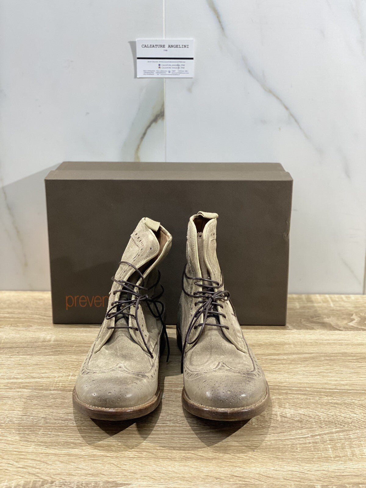 Preventi Scarpa Uomo Polacchino In Pelle Sabbia Goodyear Luxury Men Boot 40