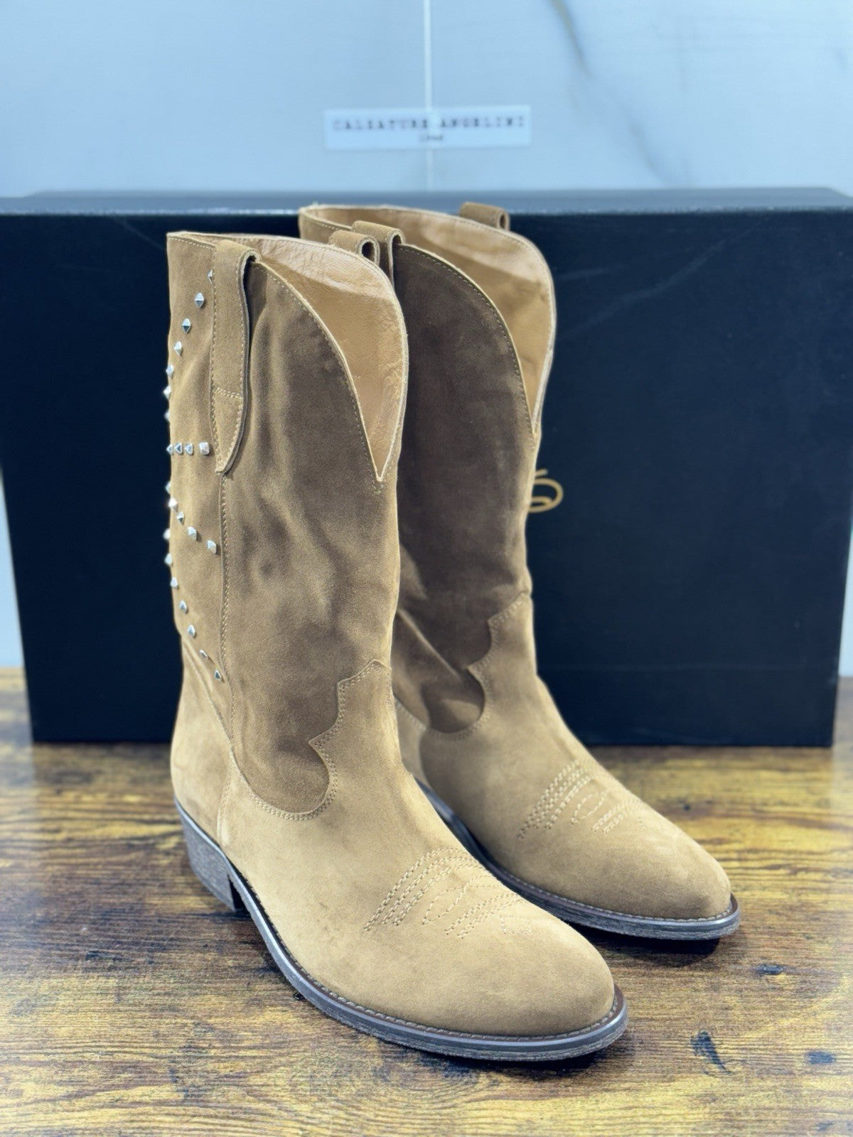Via Roma 15 Texano Pelle Suede Martora Stella Via Roma Donna 36