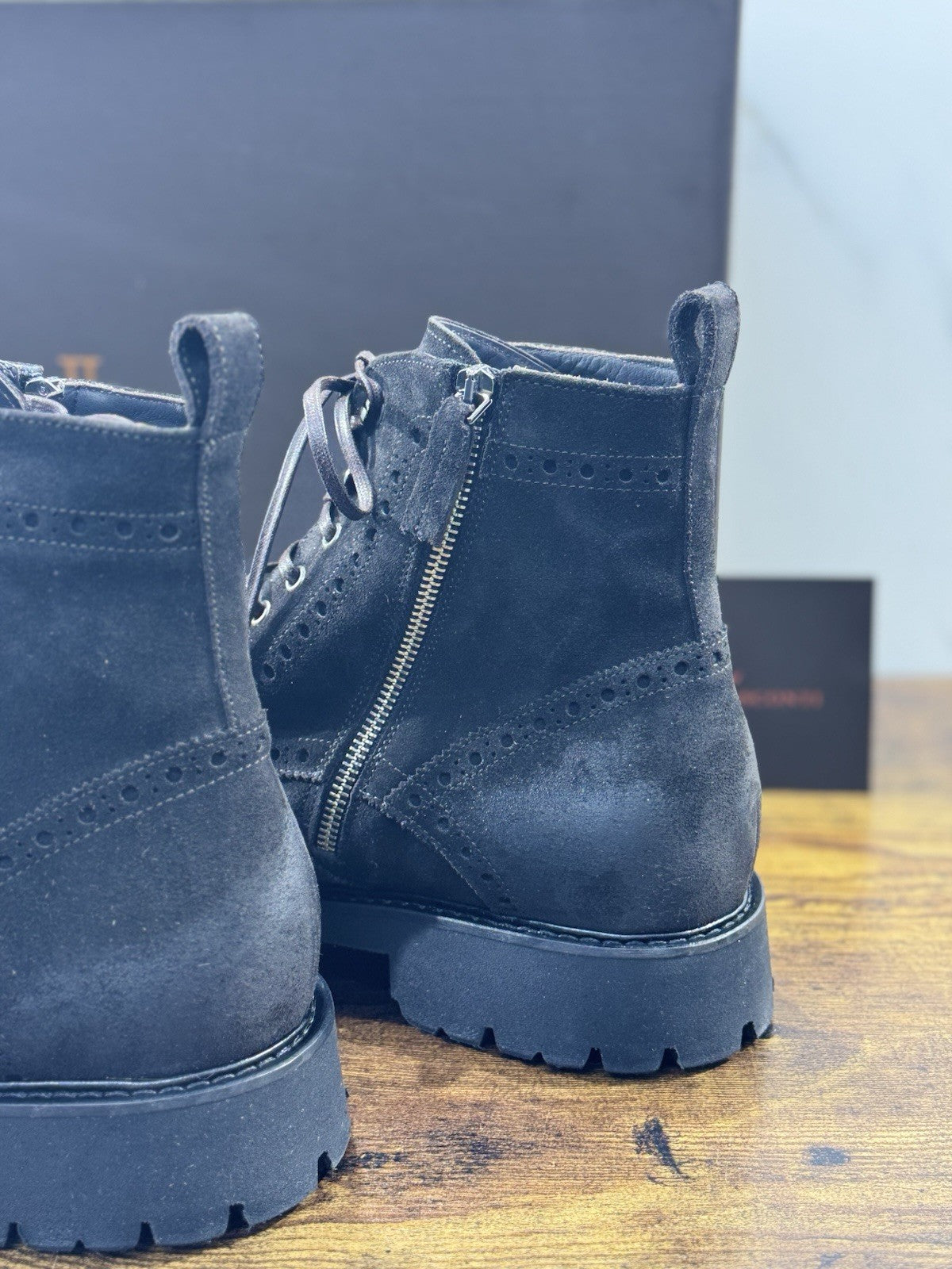 Rossano Bisconti Polacchino Uomo Pelle T Moro Suede Fully Italy 43