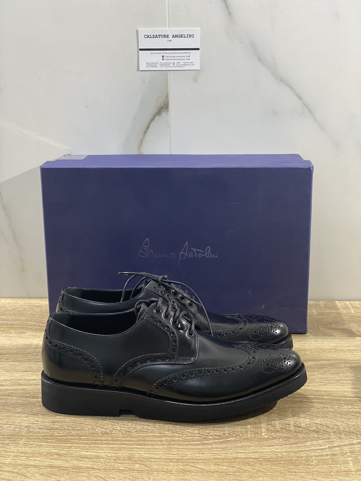 Bruno Antolini stringata uomo pelle Nera Fondo Gomma Extra Light luxury 39