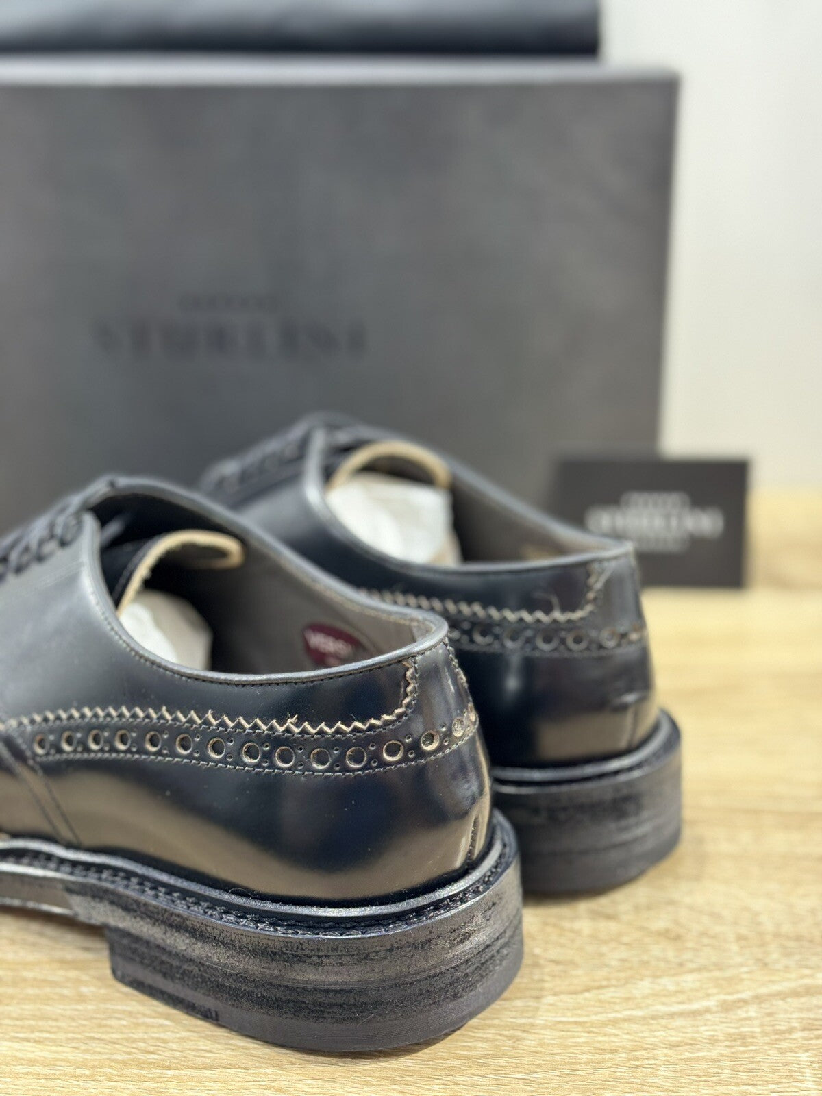 Sturlini Firenze Scarpa Uomo Pelle Nera Luxury Craftmanship Men Vibram 43