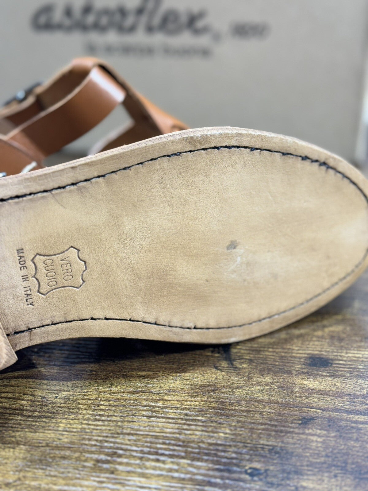 Astorflex Sandalo uomo Monkflex in Pelle Cuoio luxury made in italy 42