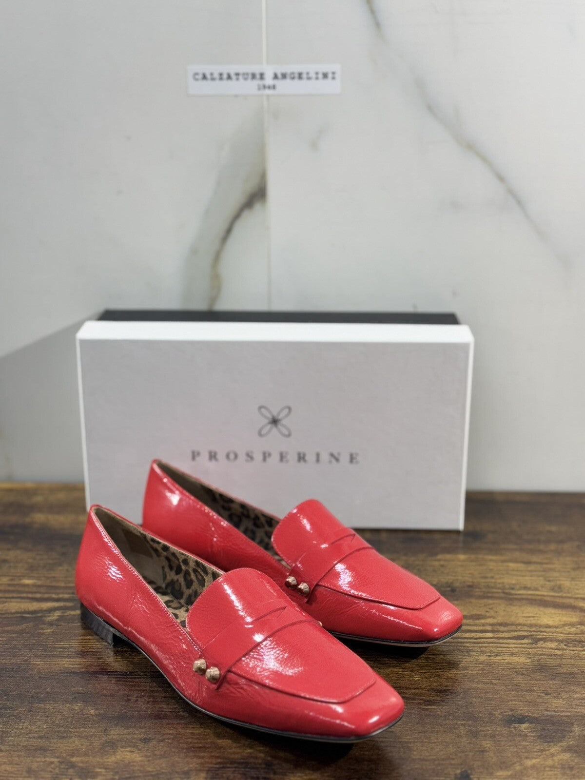 Prosperine mocassino donna in Vernice Rosso luxury made in italy 39