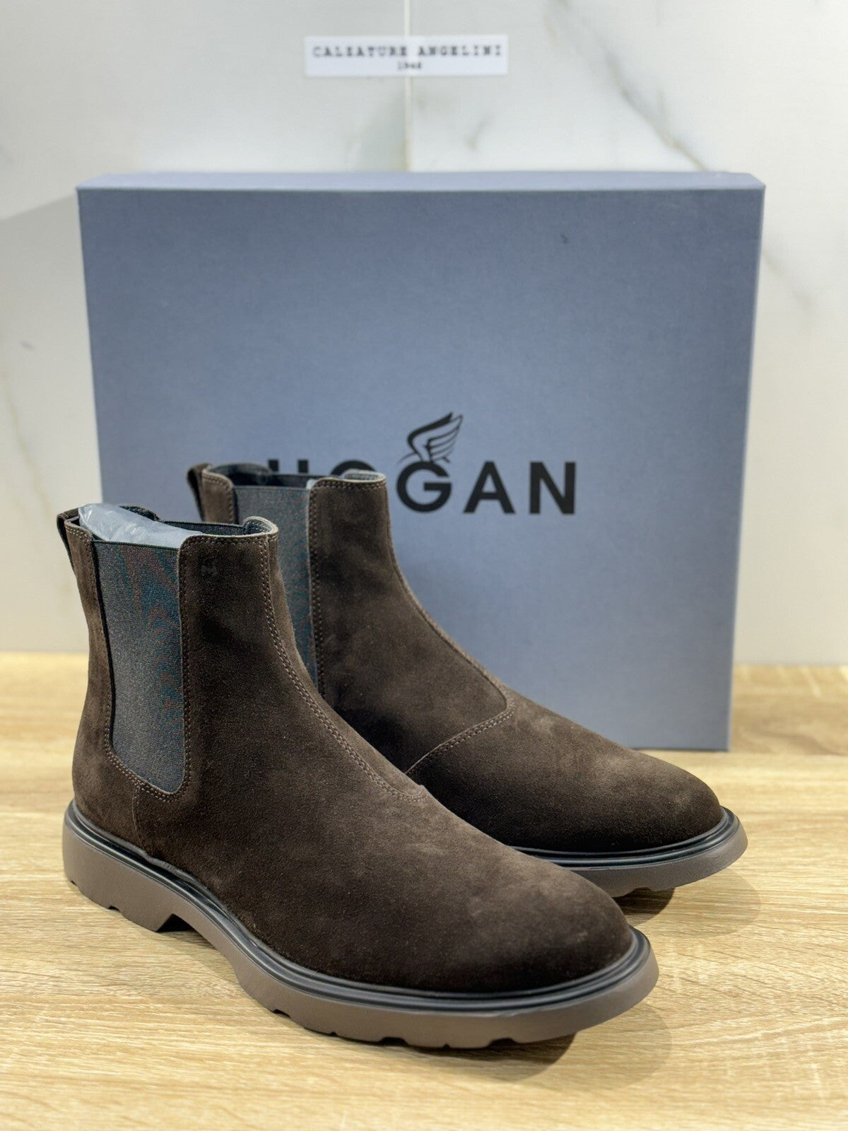 Hogan H393 Chelsea Boot Uomo Suede T Moro Extra Light Casual Hogan Boot Men 40