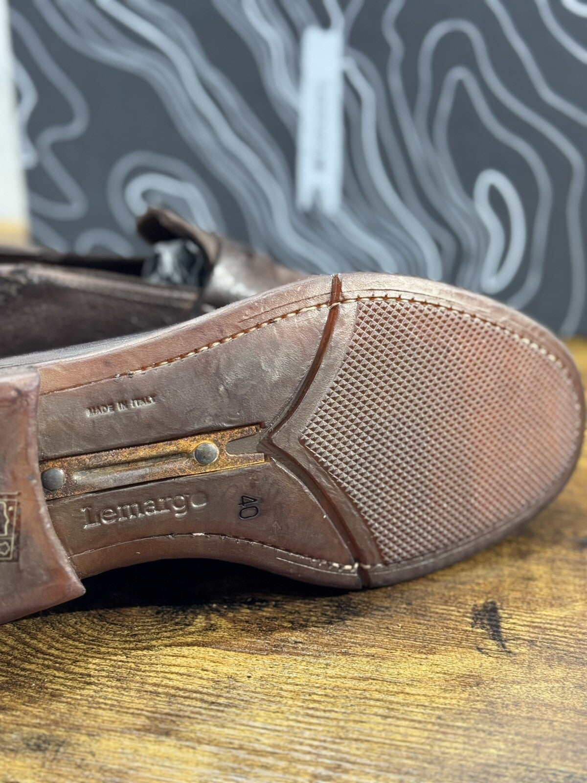 Lemargo Mocassino Uomo Pelle Ebano handmade Luxury Shoes 40