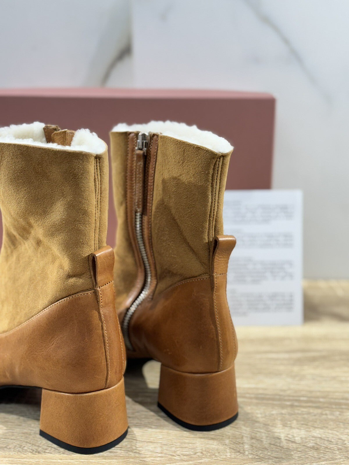 Lorena Paggi Stivaletto donna pelle Cuoio Fur Interno luxury boot Donna 38