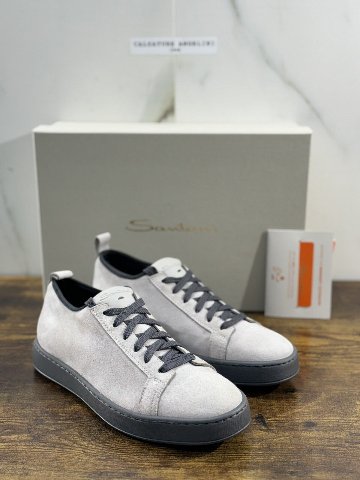 Santoni Sneaker Uomo Icon Pelle Grey Luxury Men Santoni Shoes Icon 40