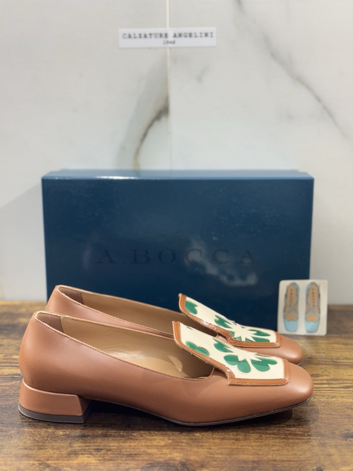 A.bocca Mocassino Con Tacco Pelle Cuoio Icon A.bocca Donna 39