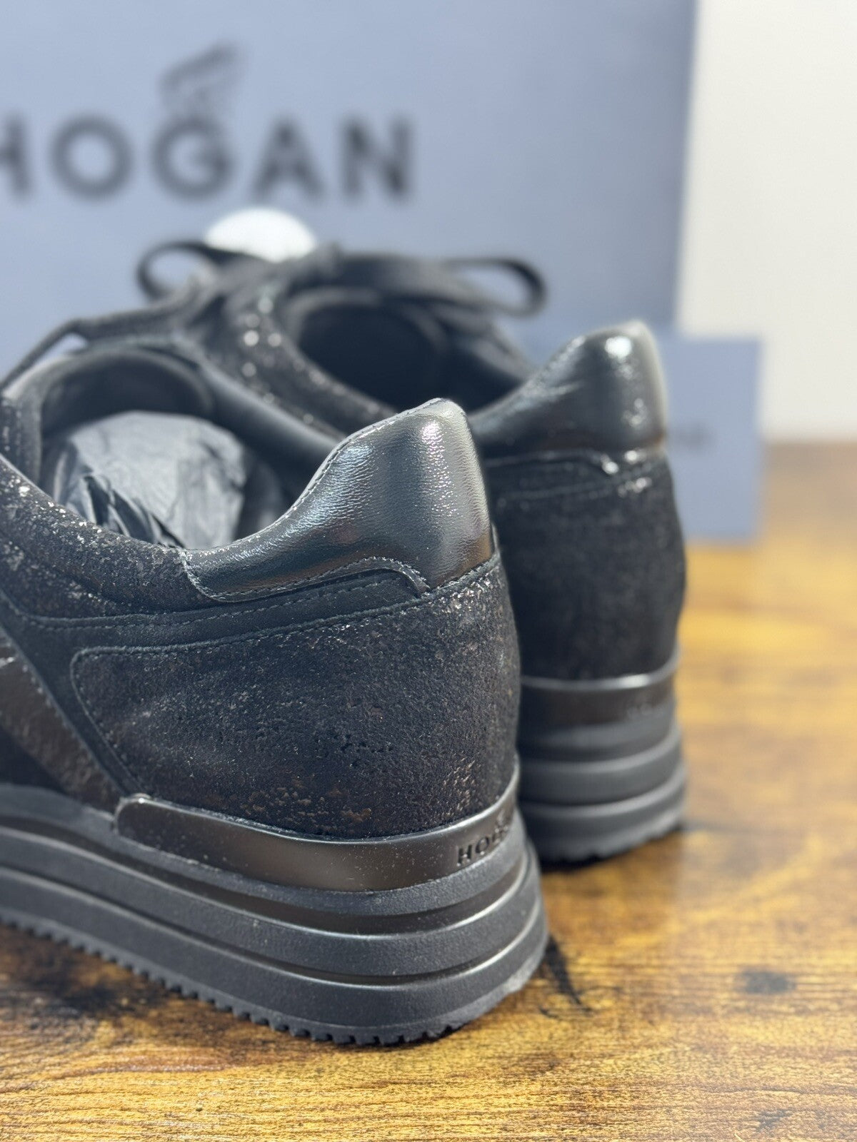 Hogan MIDI Platform sneaker Donna extra light Nero pelle 40