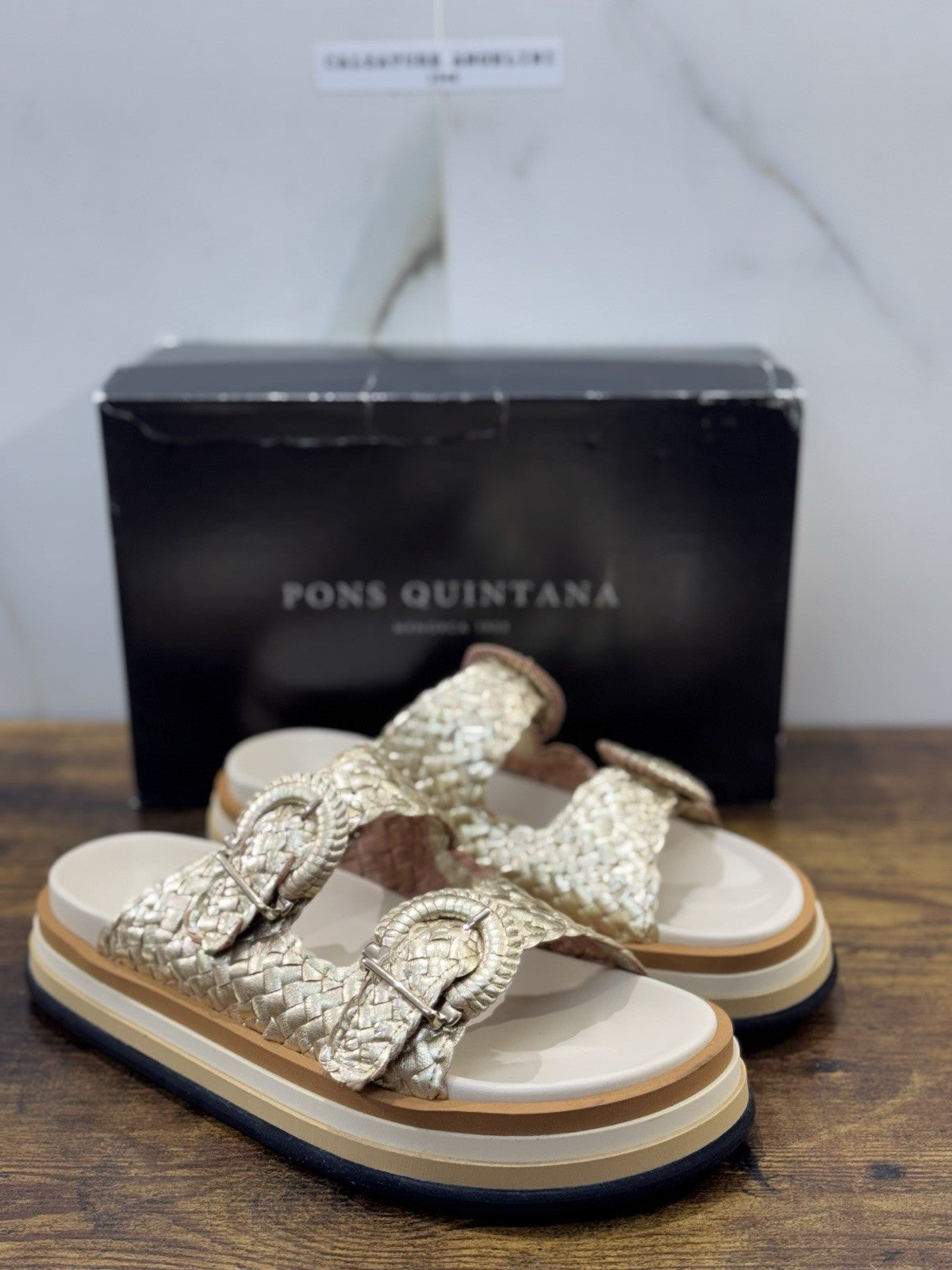 Pons Quintana Sandalo Ciabatta Pelle Oro Casual Pons Quintana Donna 41