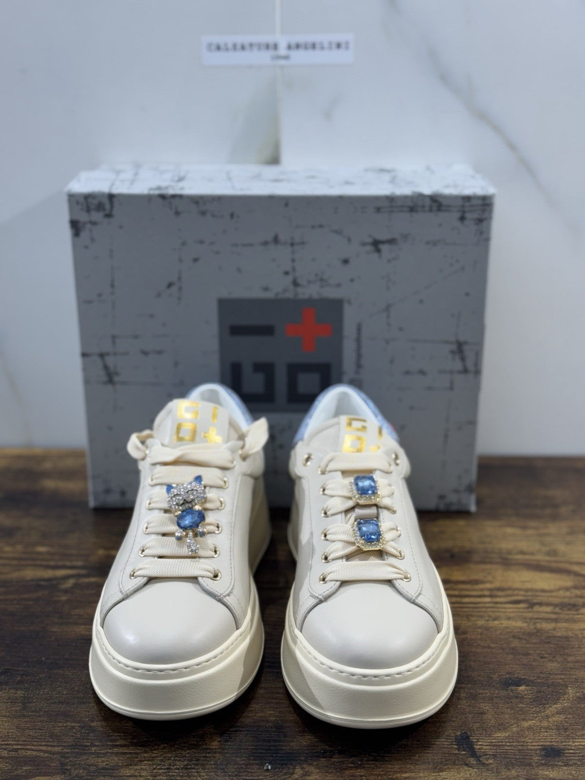 Gio+ Sneaker Pelle Crema Gatto Causal Donna 39